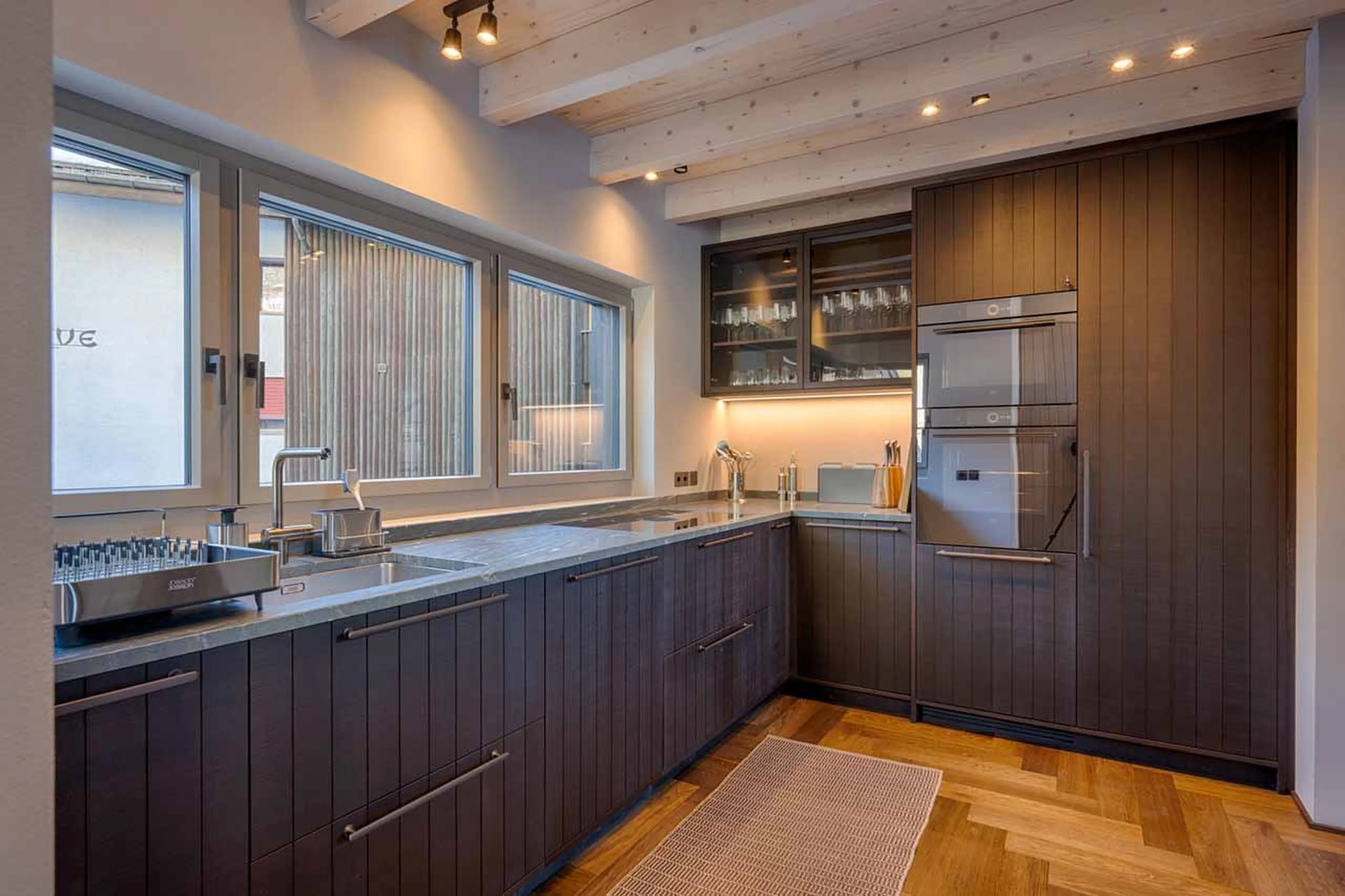Kitchen at Lyskamm Lodge in Zermatt
