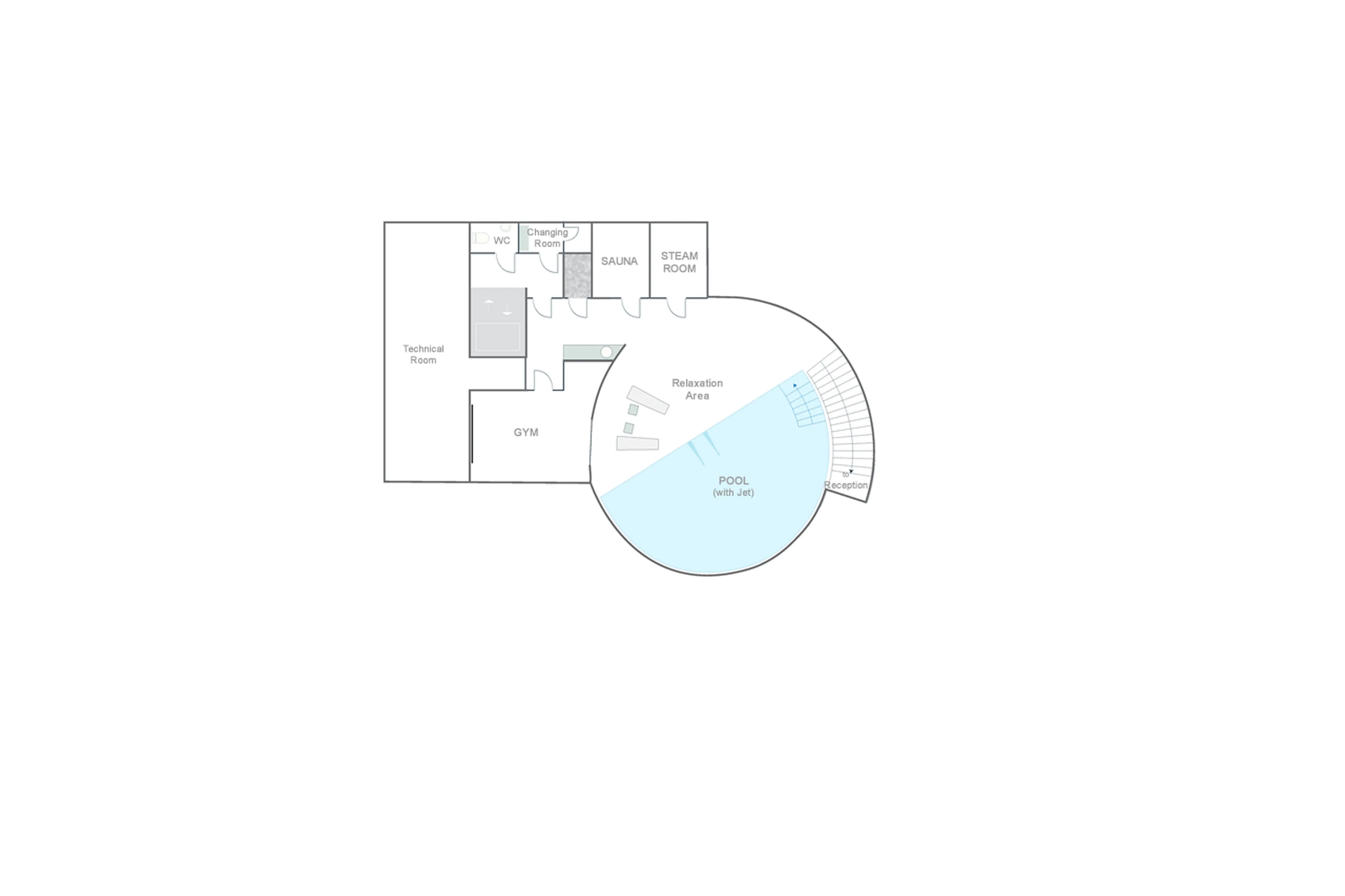 Level -1 floor plan of Lyskamm Lodge in Zermatt