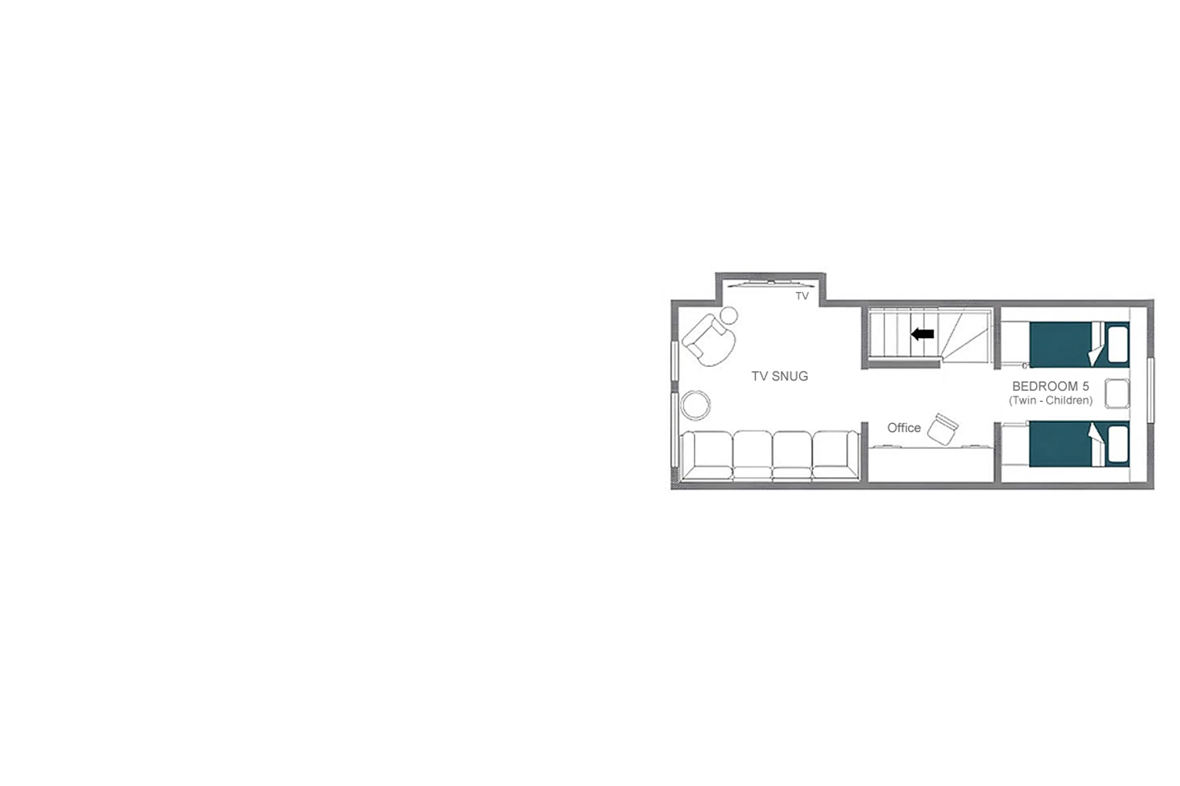 Attic floor plan of Penthouse Marmotte in Verbier