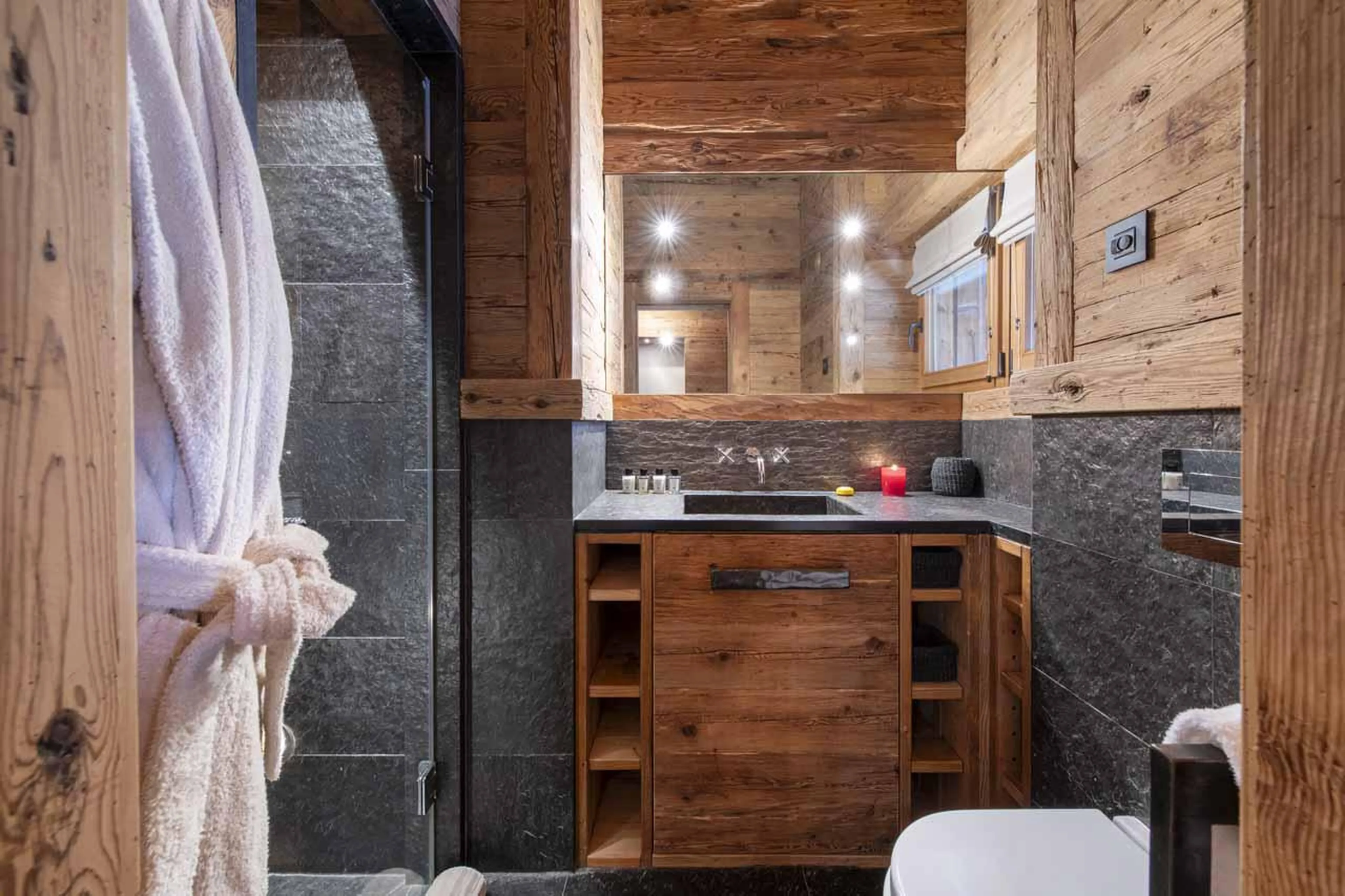 En-suite shower room at Marmotte Penthouse in Verbier