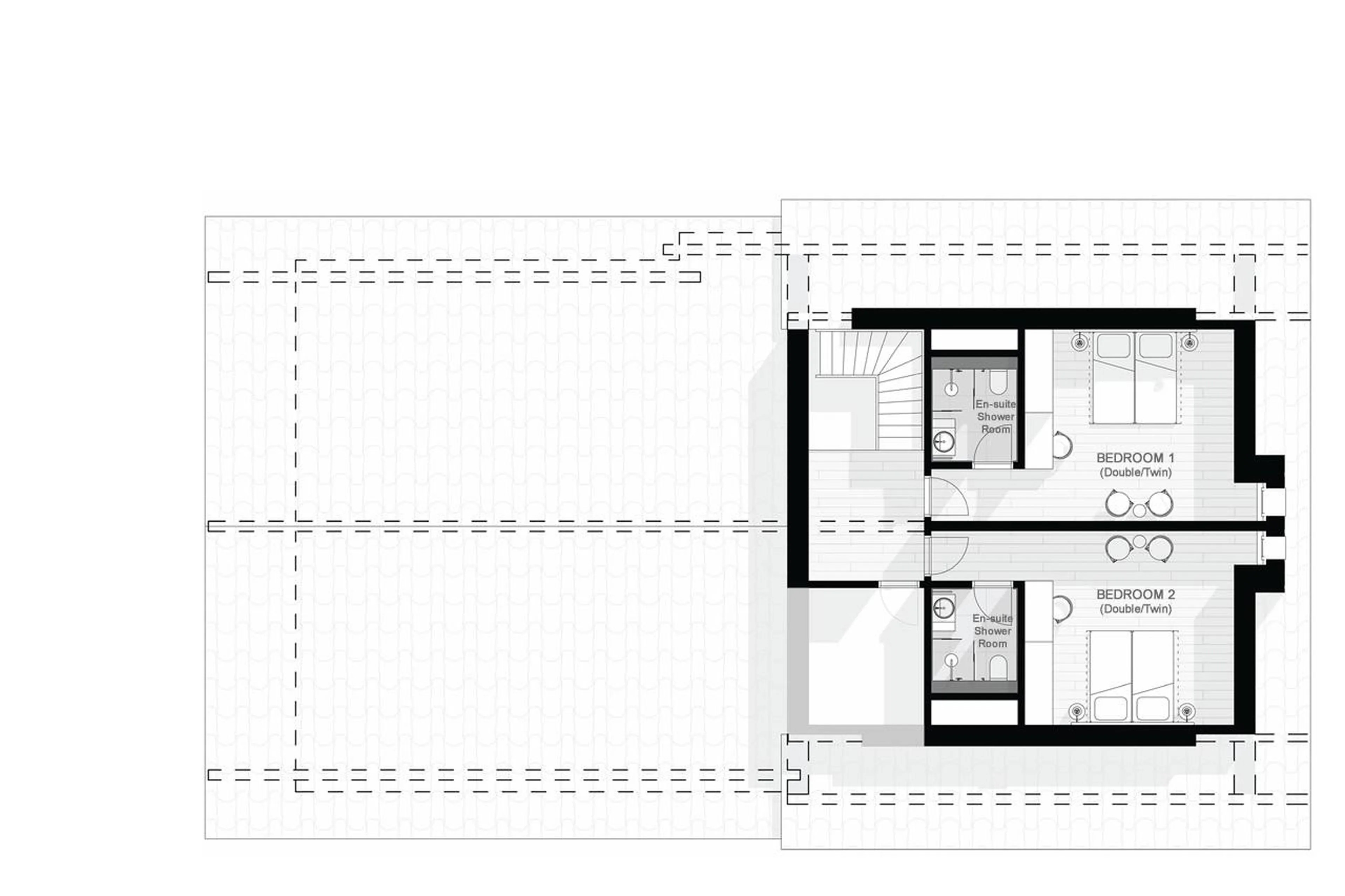 Level 4 floor plan of the Matterhorn Penthouse in Zermatt