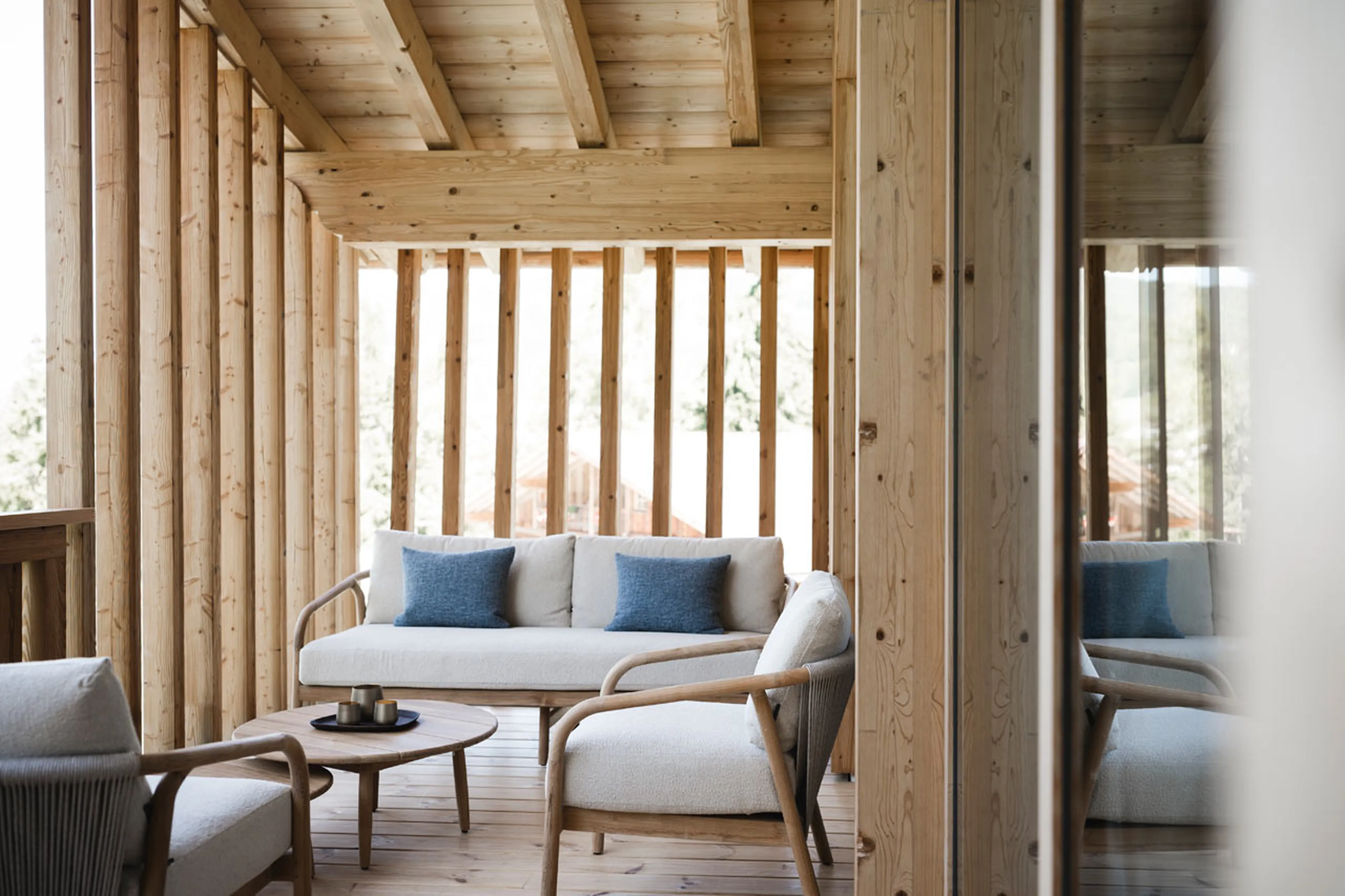 Penthouse balcony at Muline Lodge in Selva