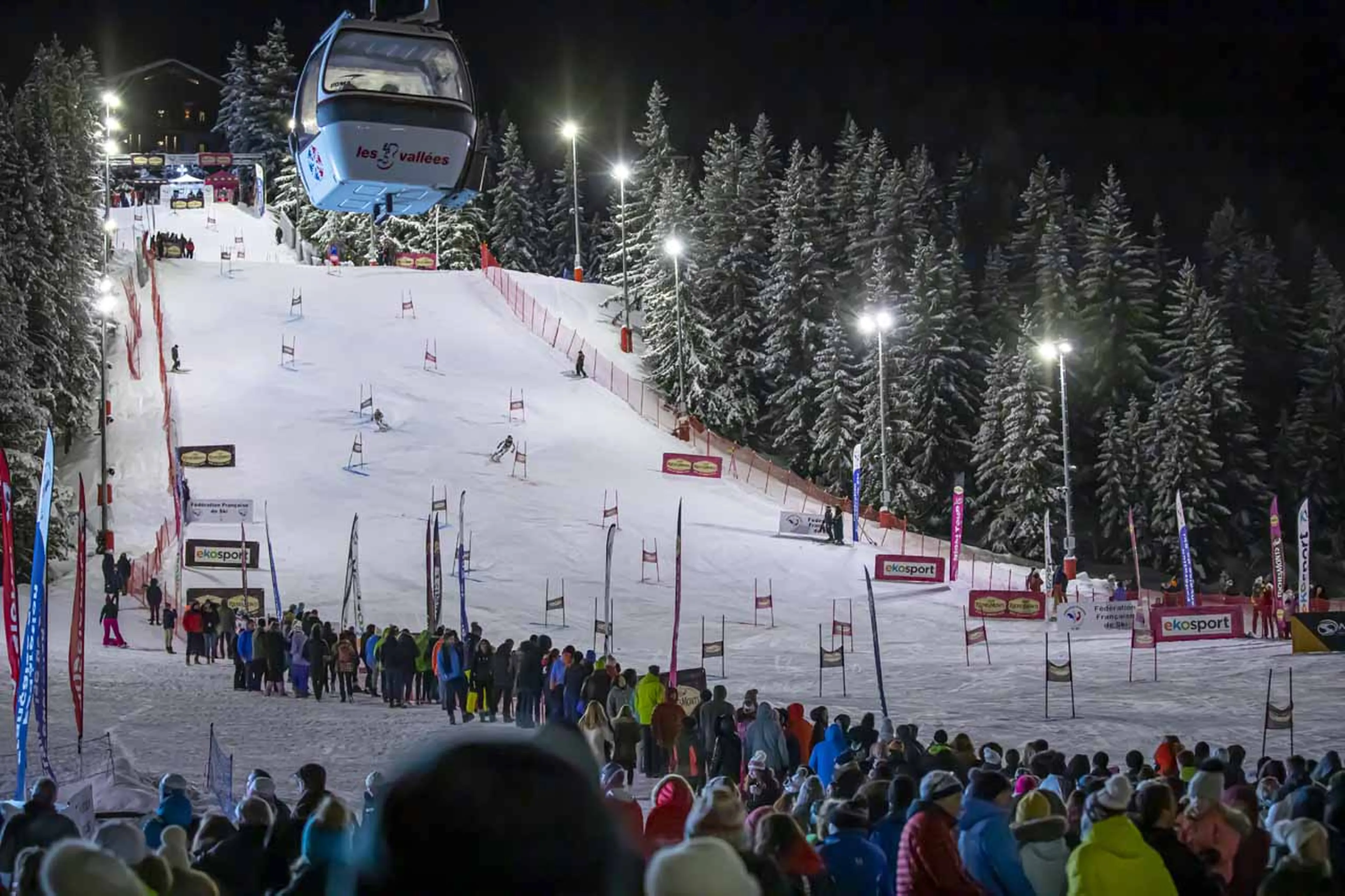 Night skiing in Courchevel