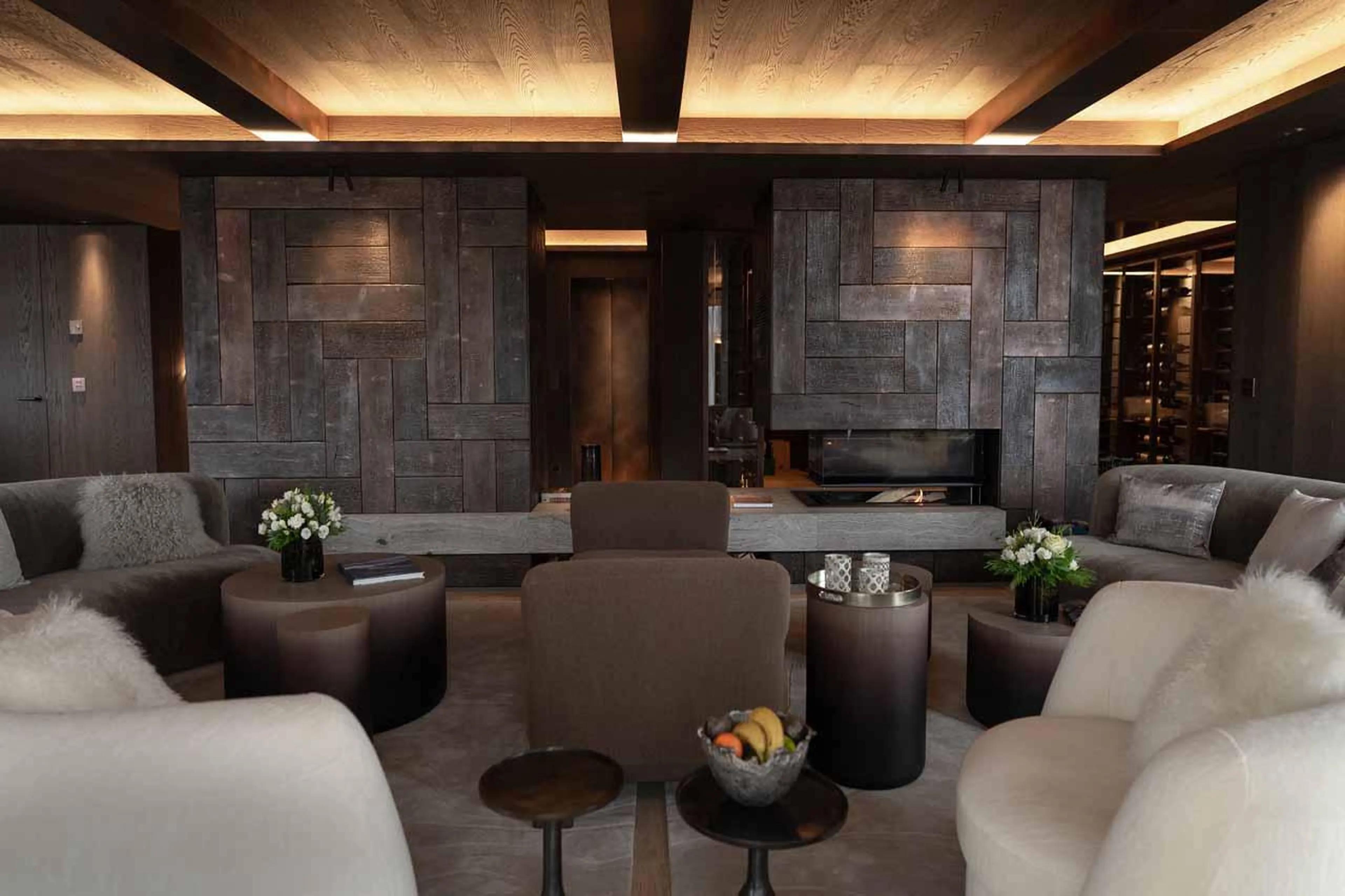 Modern living area at Chalet No 14 in Verbier