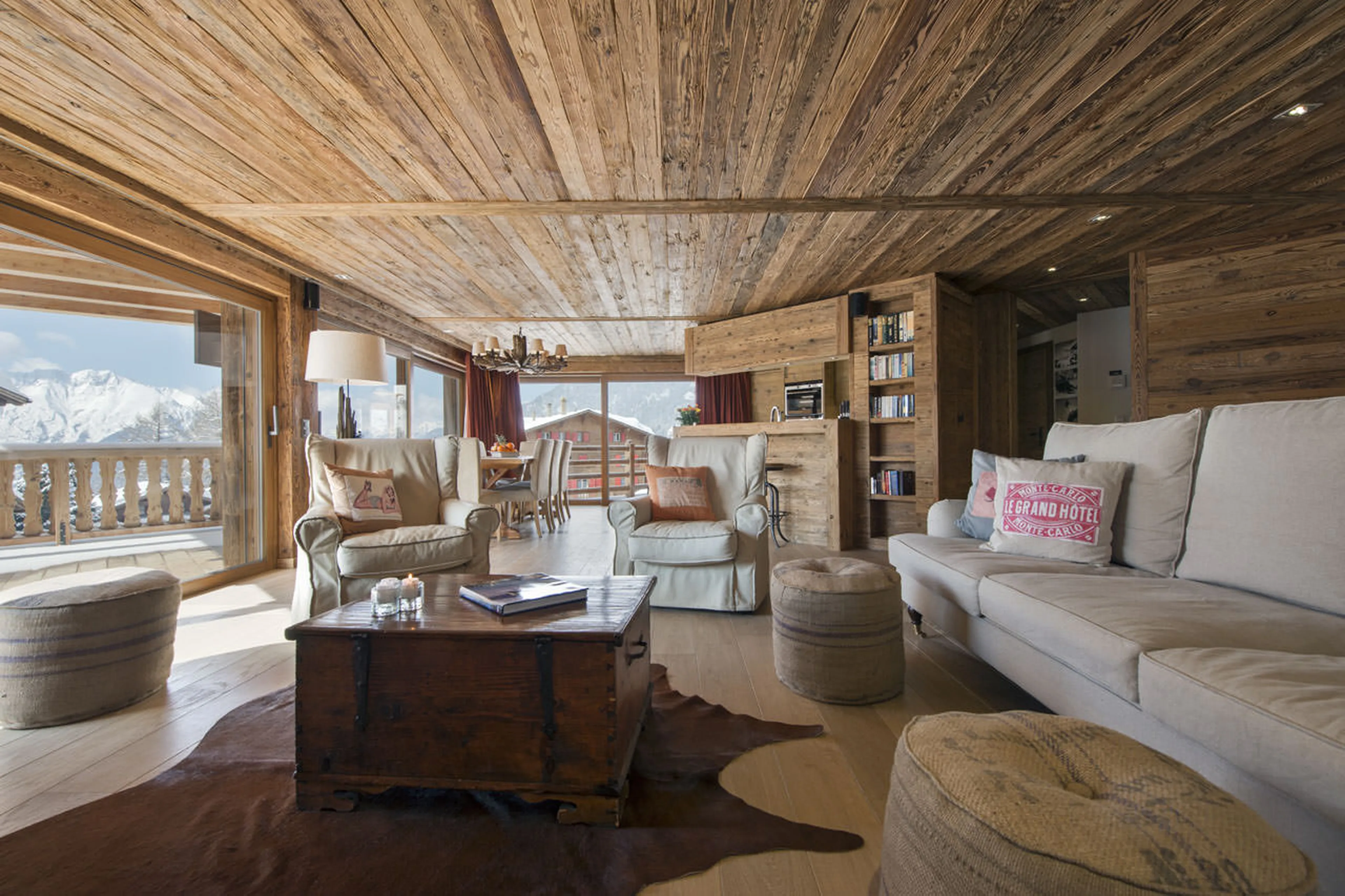 Seating in living area of Exterior of No. 5 Apartment 4 in Verbier