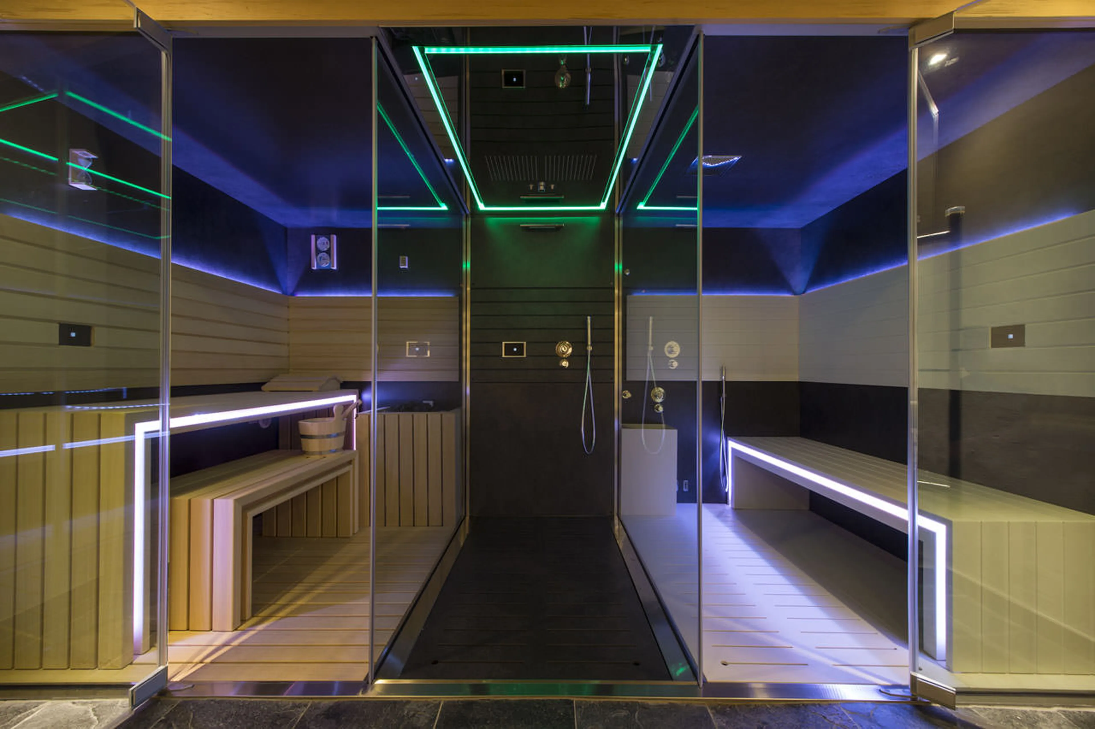 Sauna in shared spa at Exterior of No. 5 Apartment 4 in Verbier