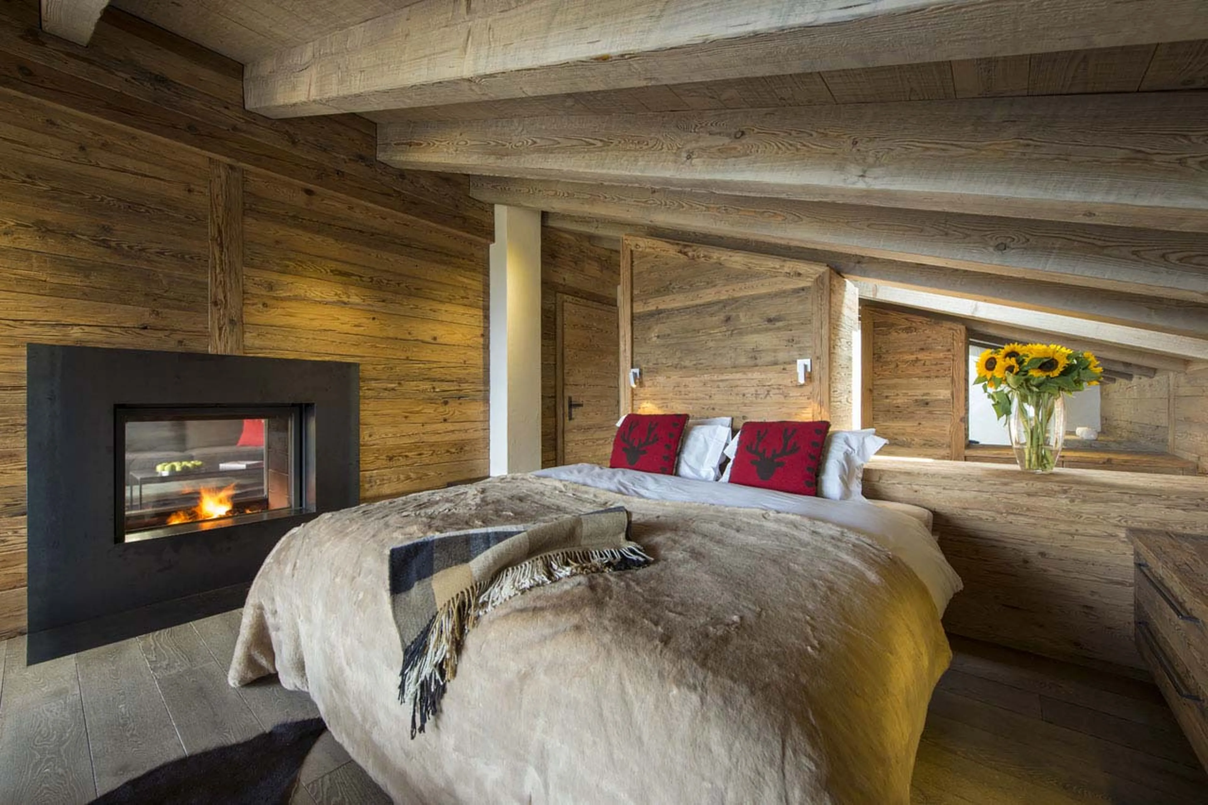 Bedroom one at No. 5 Penthouse in Verbier