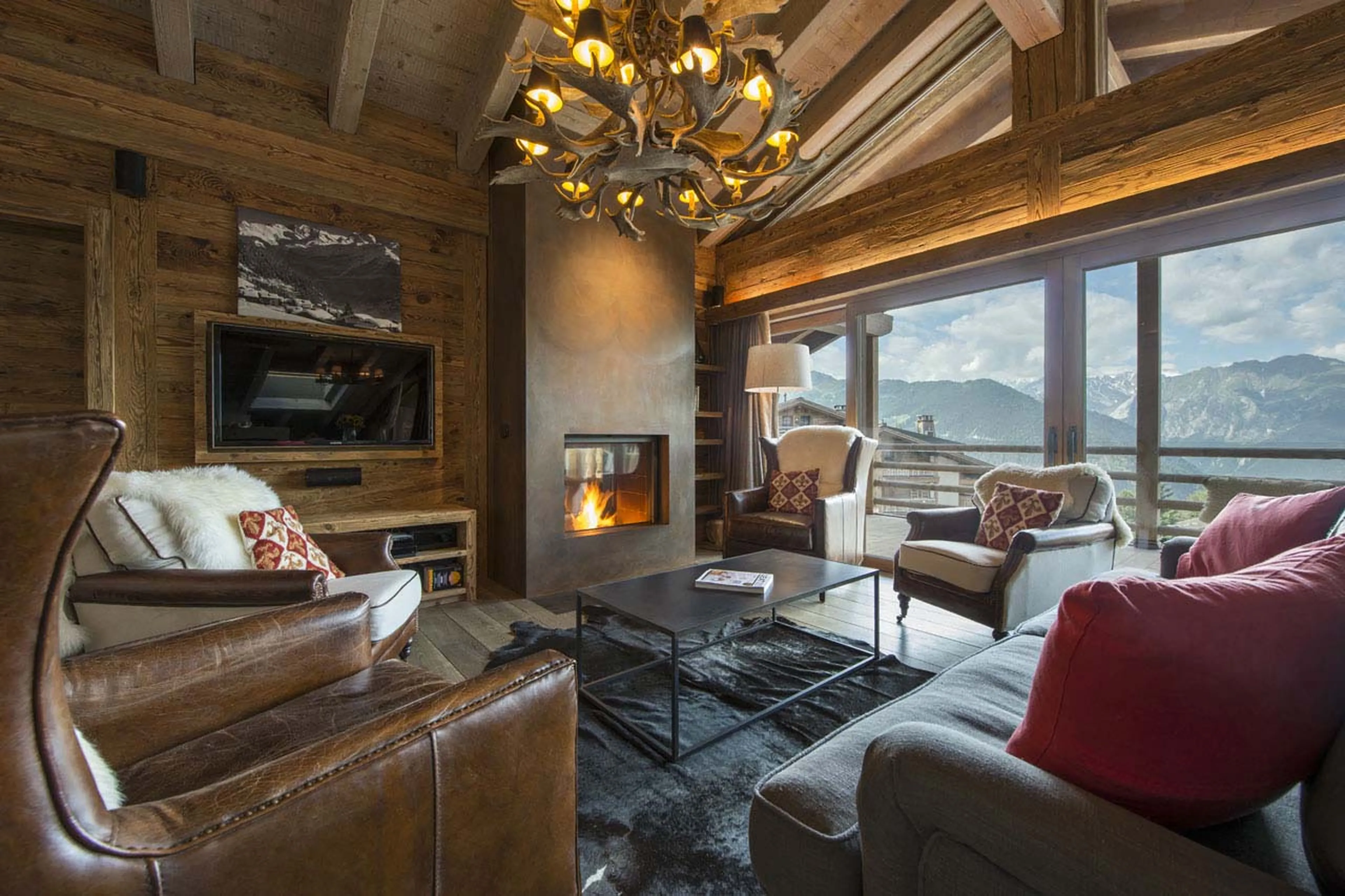 Fireplace and TV in living room