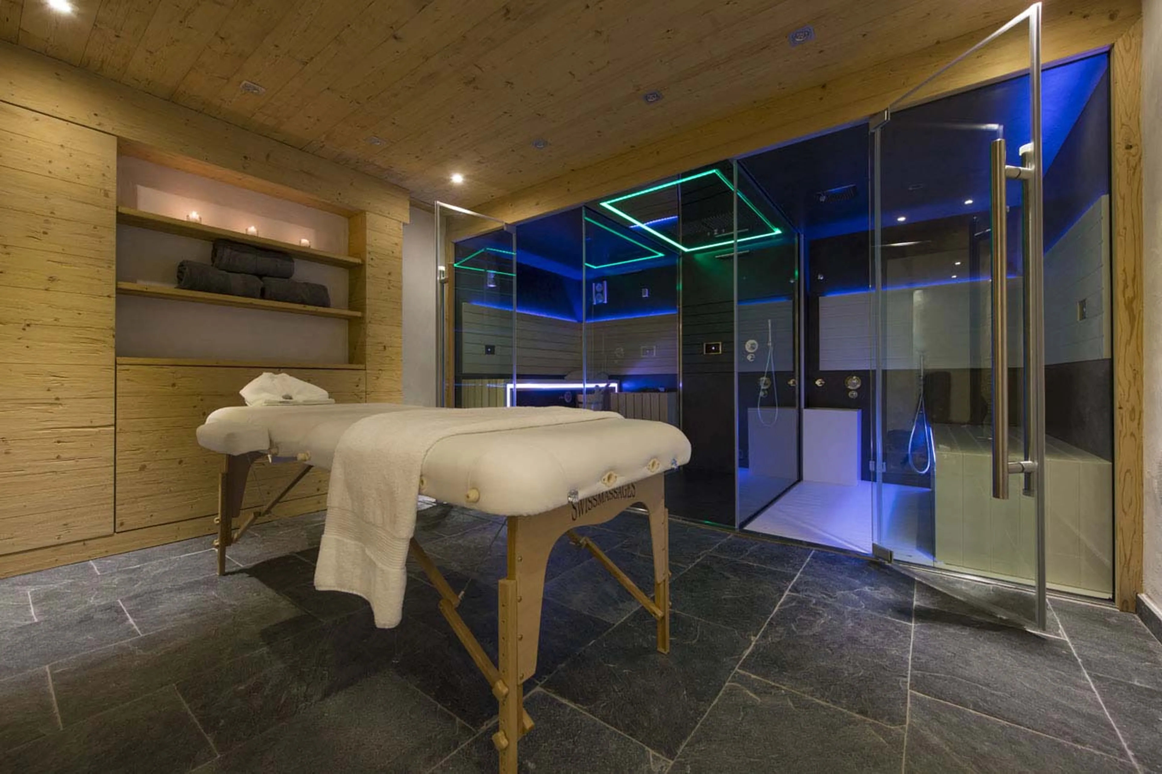 Shared massage room at No. 5 Penthouse in Verbier