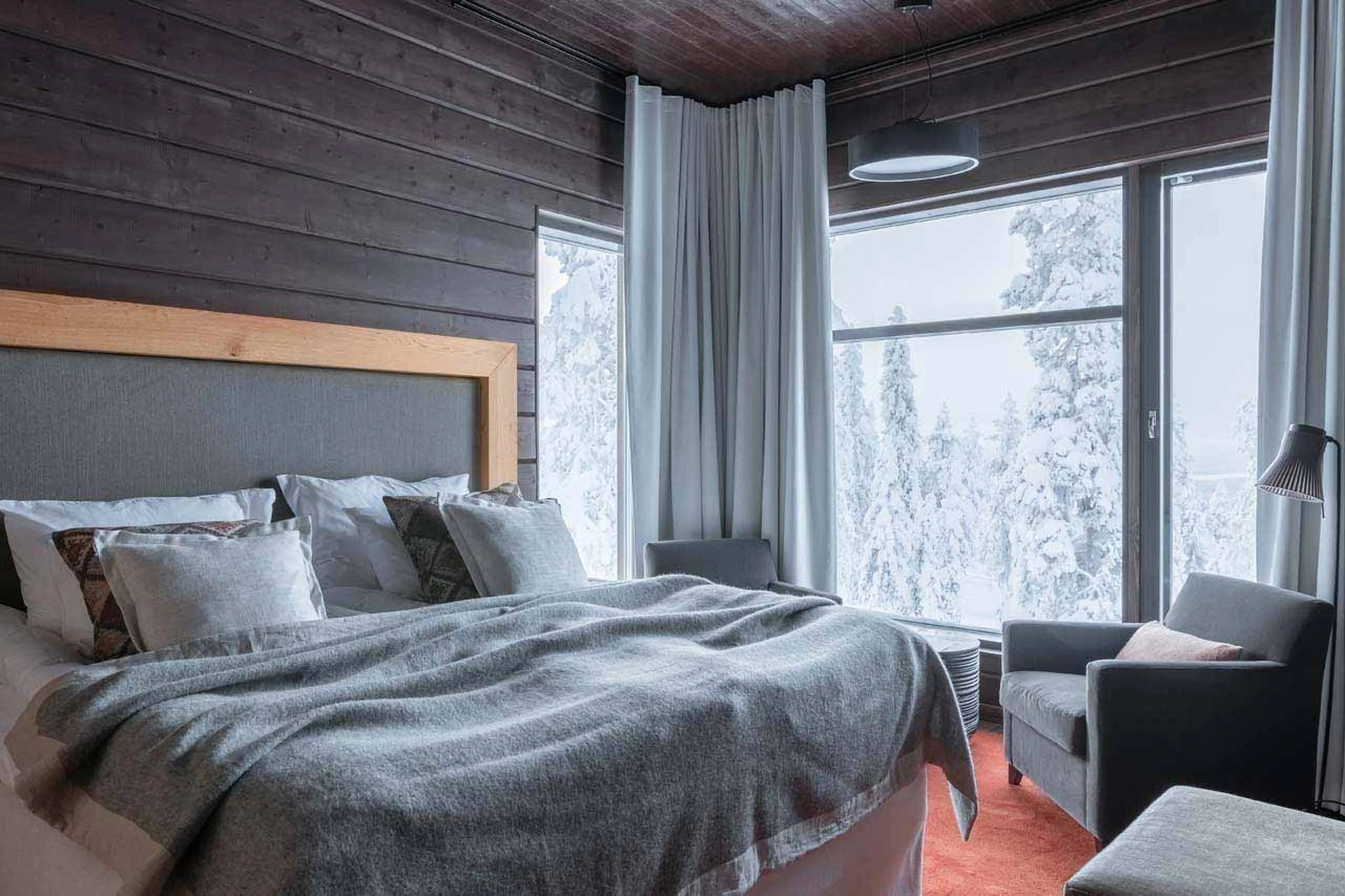 Views of the wilderness from bedroom of Octola Private Wilderness in Finland