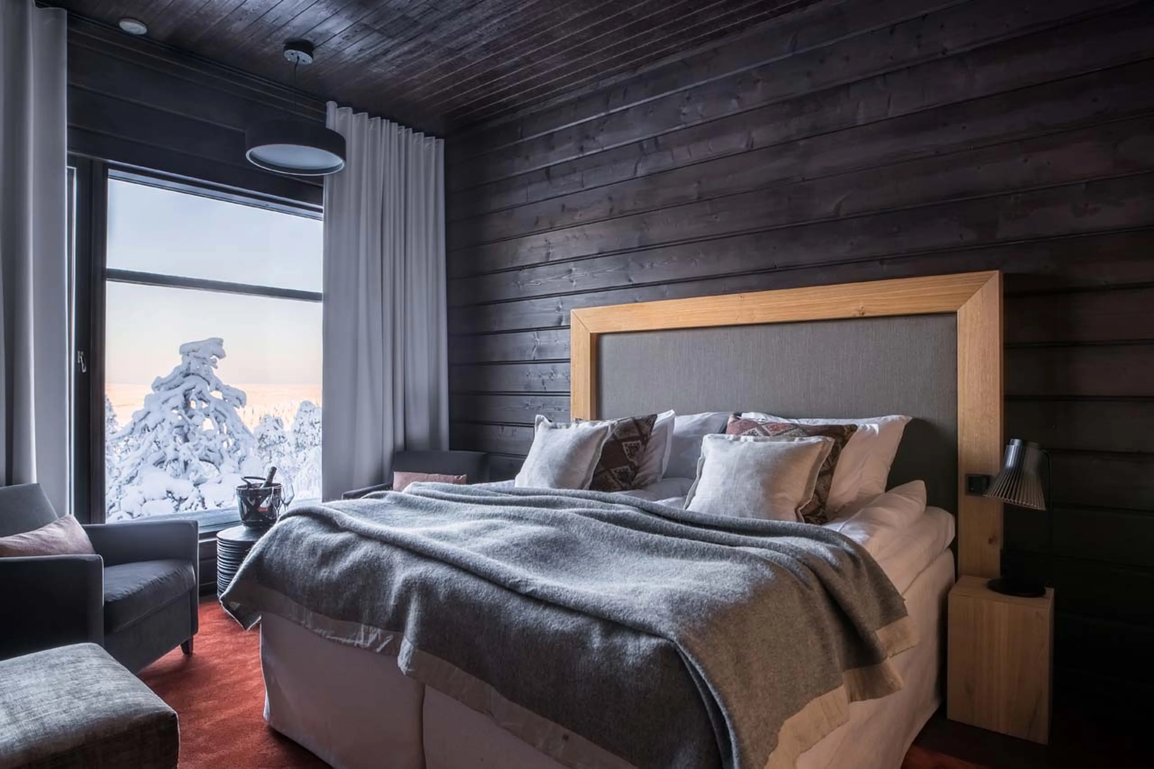Double bedroom at Octola Private Wilderness in Finland