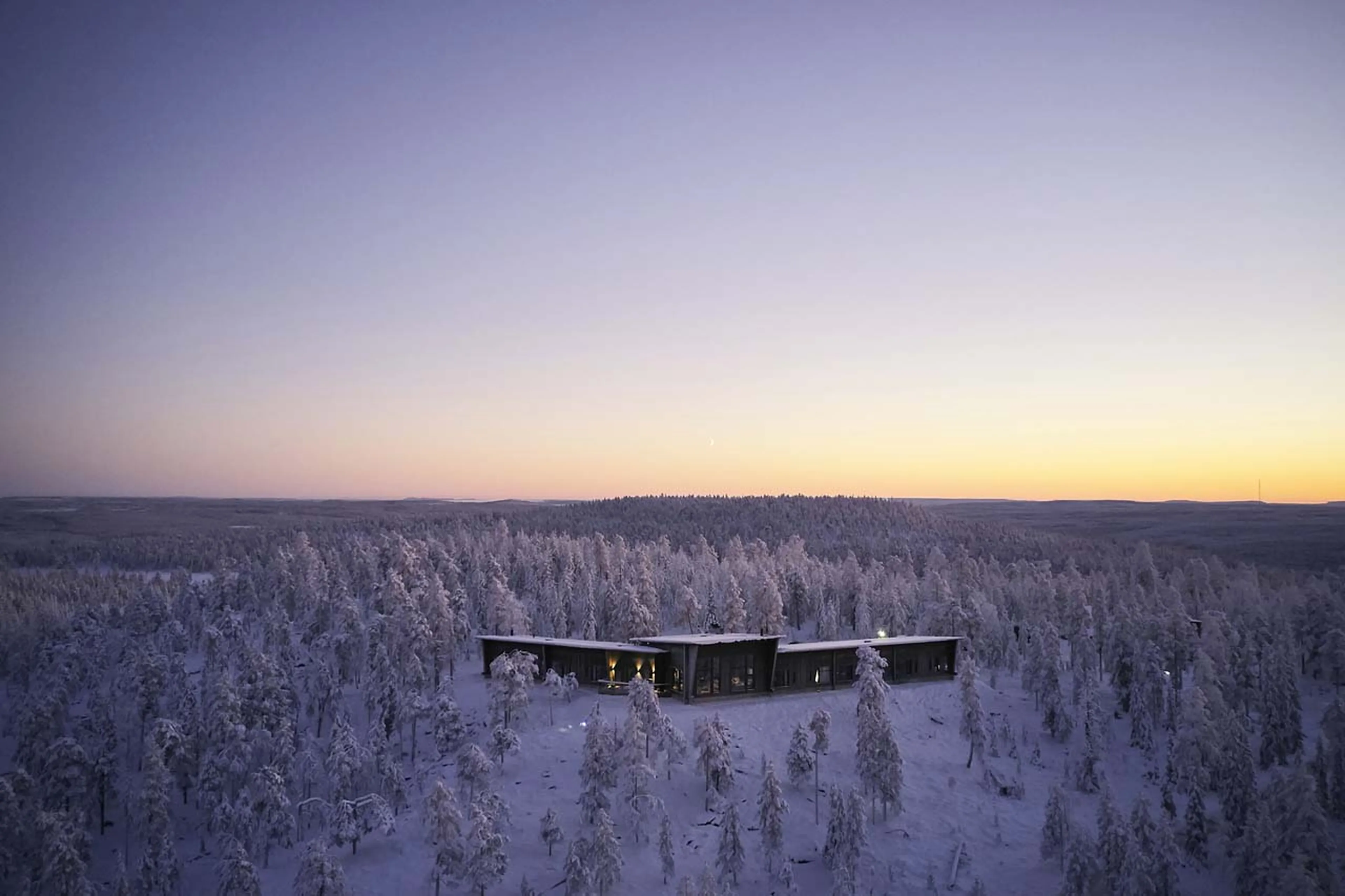 Aerial view of Octola Private Wilderness in Finland