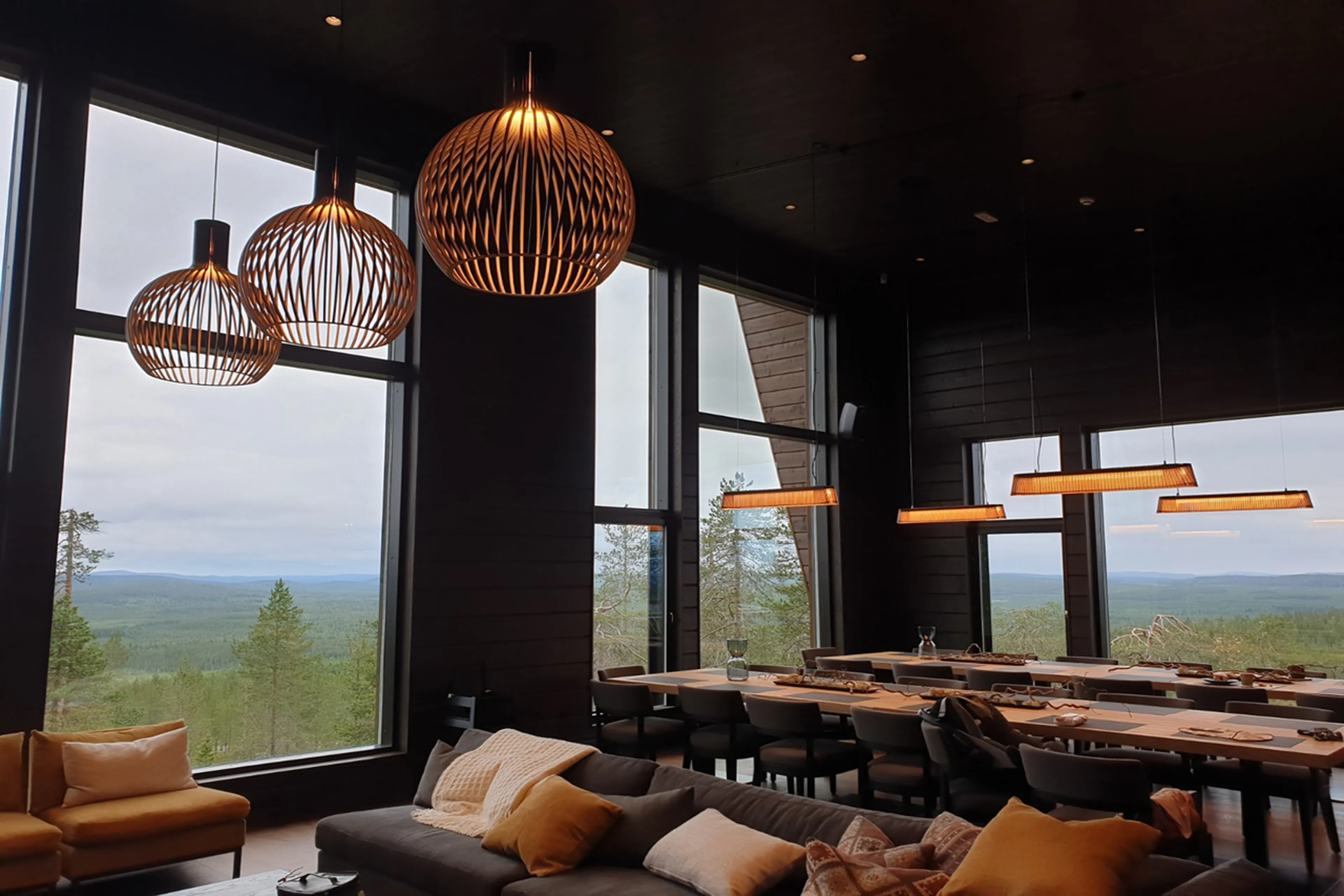 Living area Octola Private Wilderness in Finland in summer