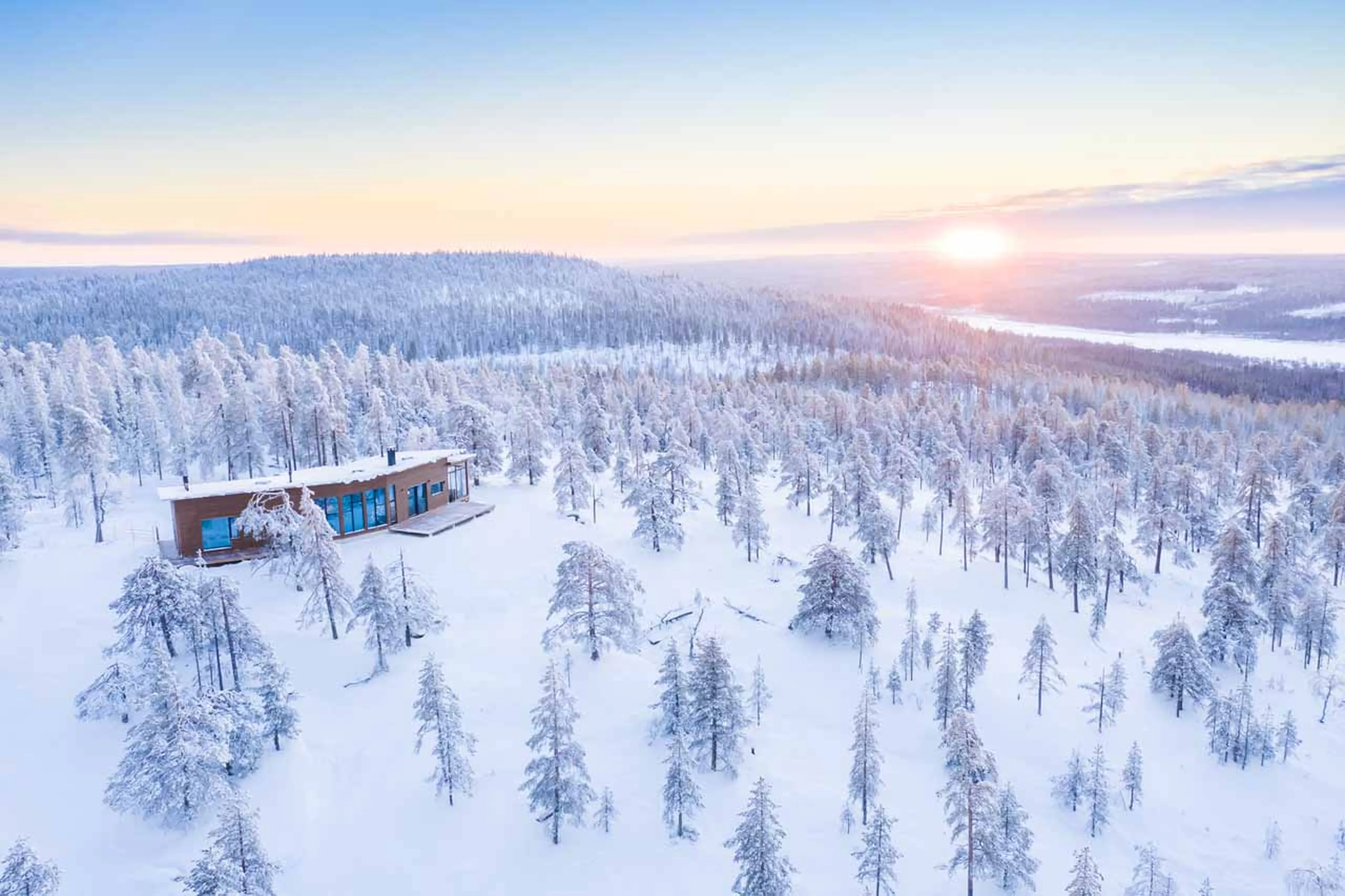 Stunning view of Octola Villa in Arctic Finland