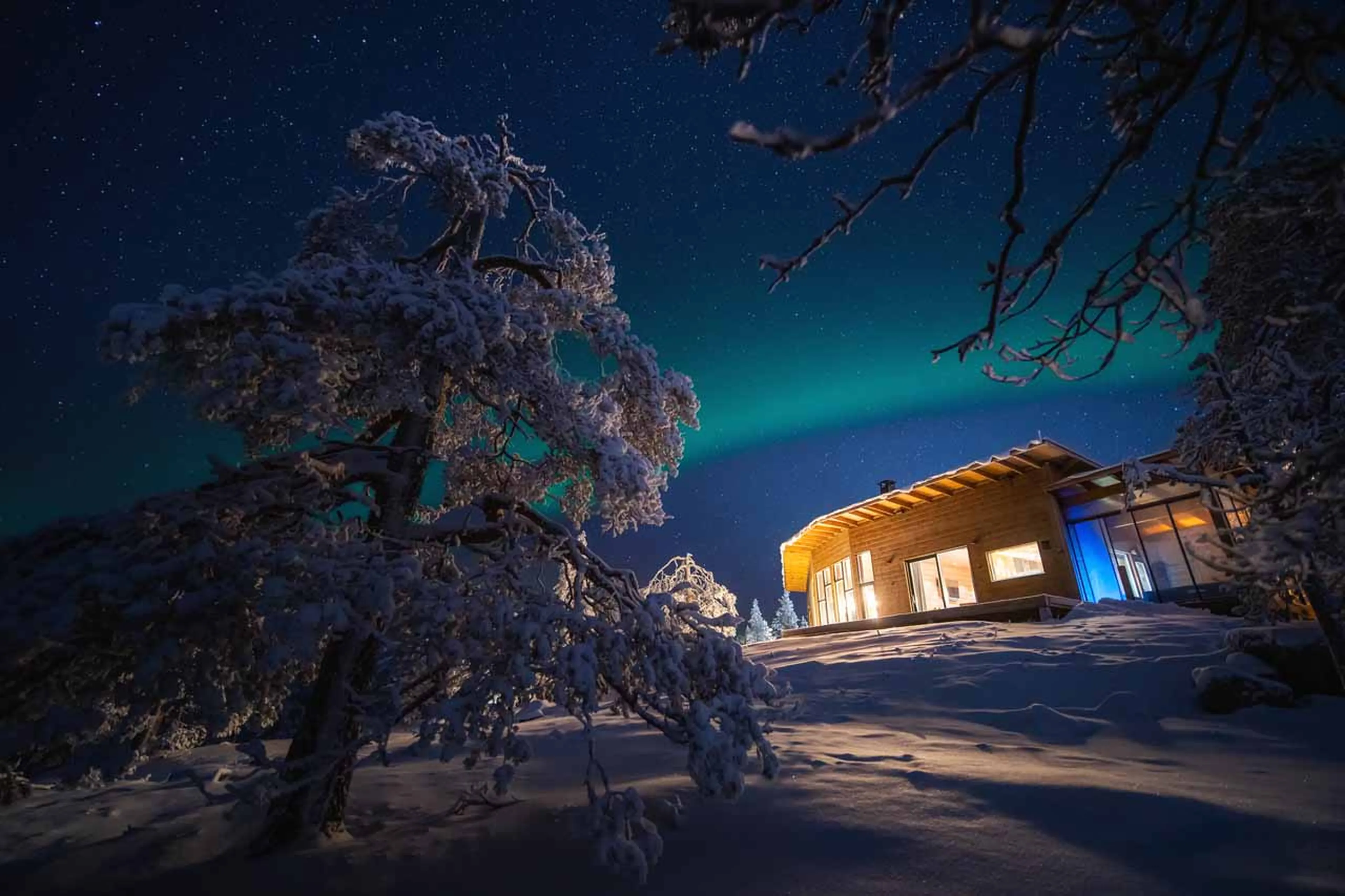 Great spot for viewing the Northern Lights at Octola Villa in Arctic Finland
