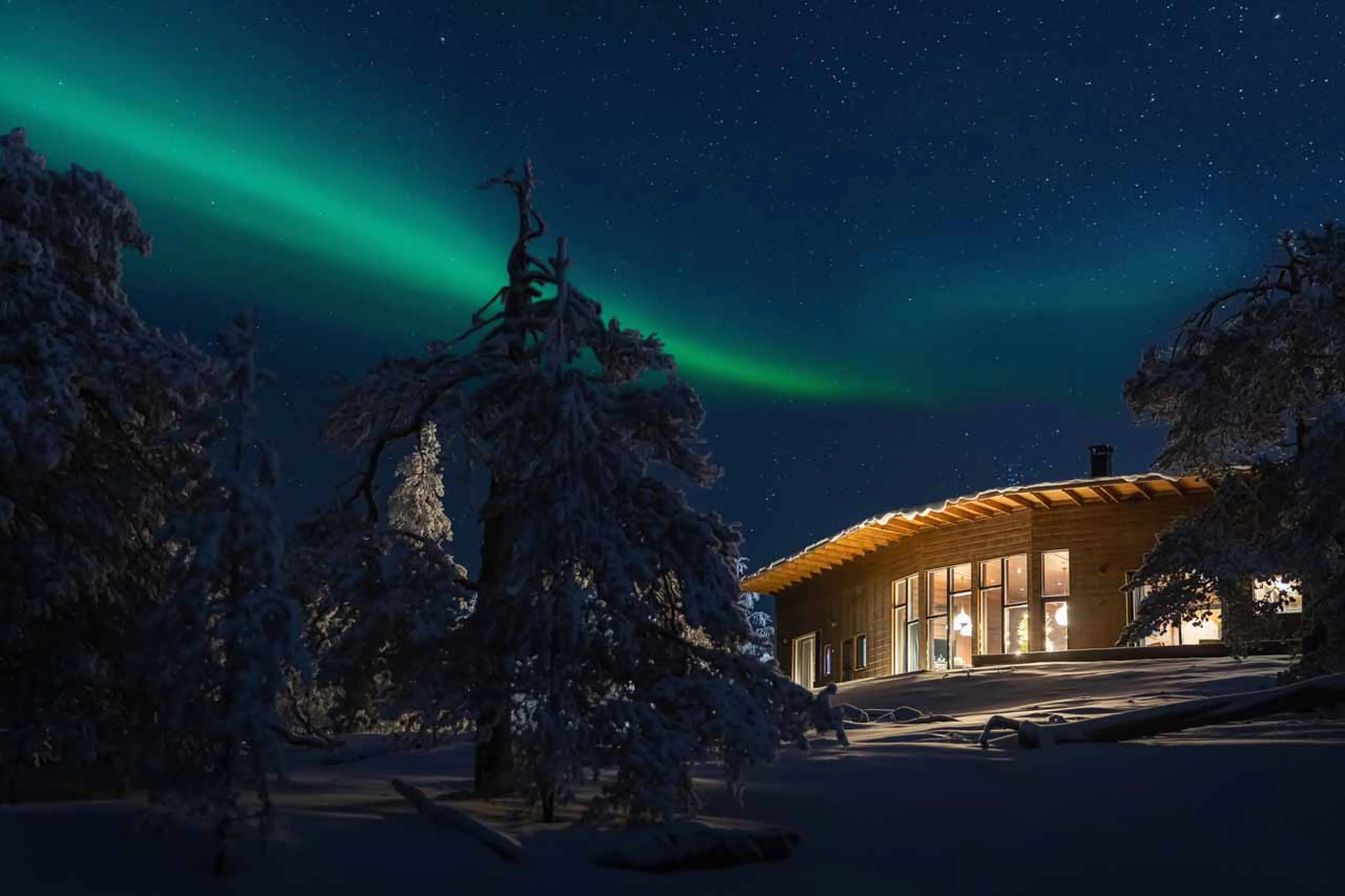 Northern Lights at Octola Villa in Arctic Finland