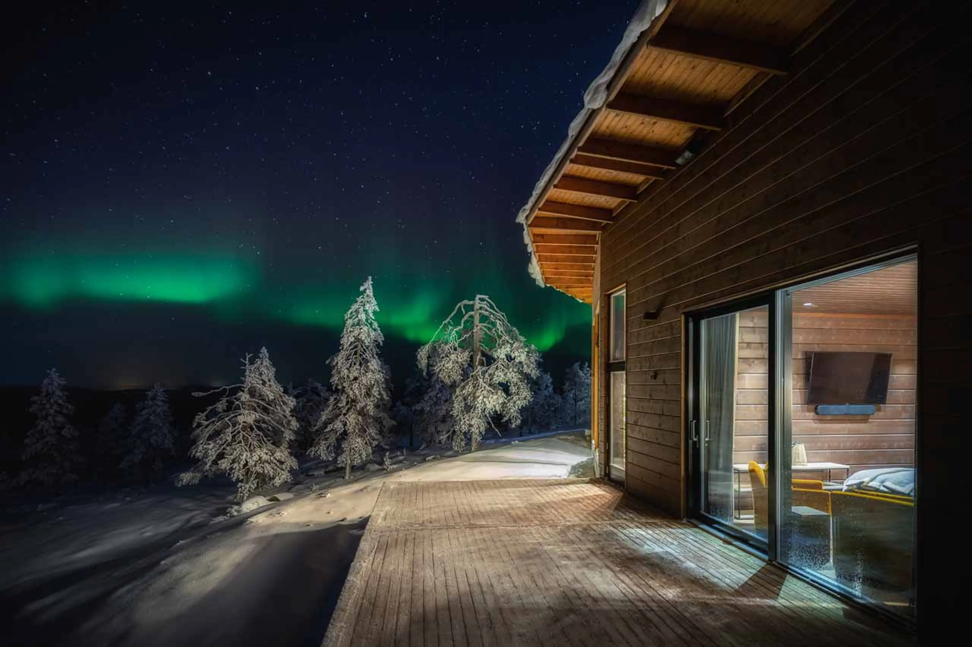 Terrace at Octola Villa in Arctic Finland