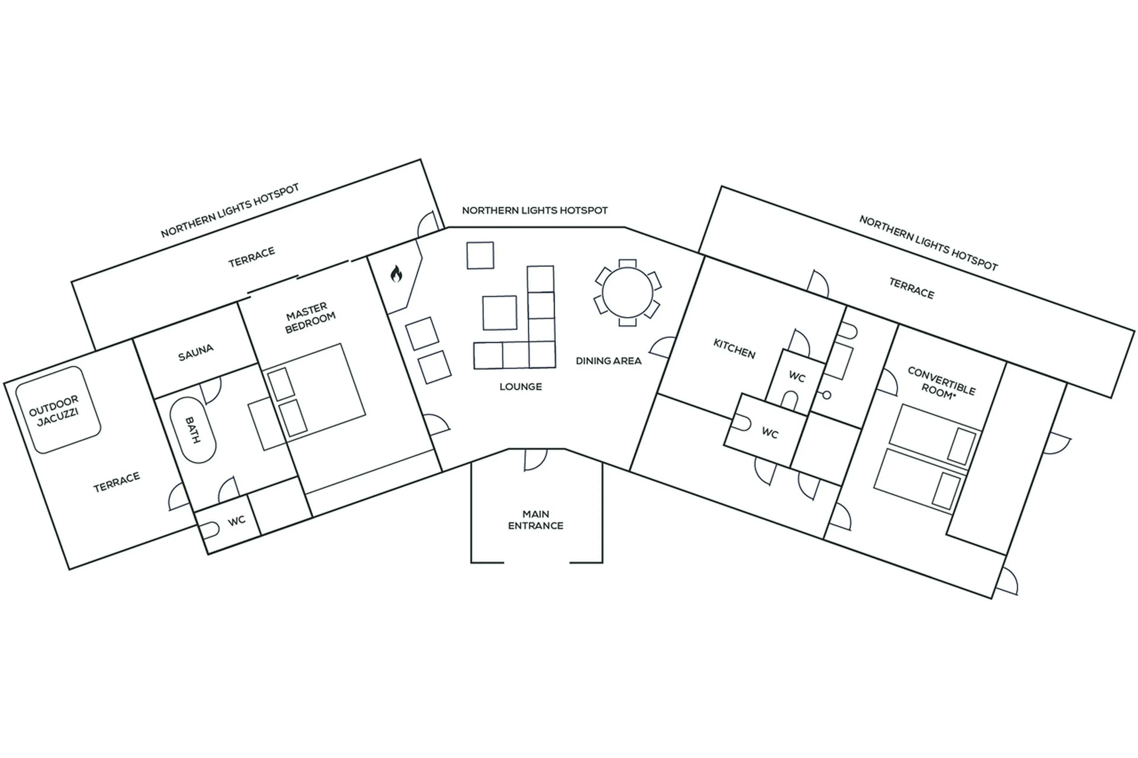 Floor plan of Octola Villa in Arctic Finland