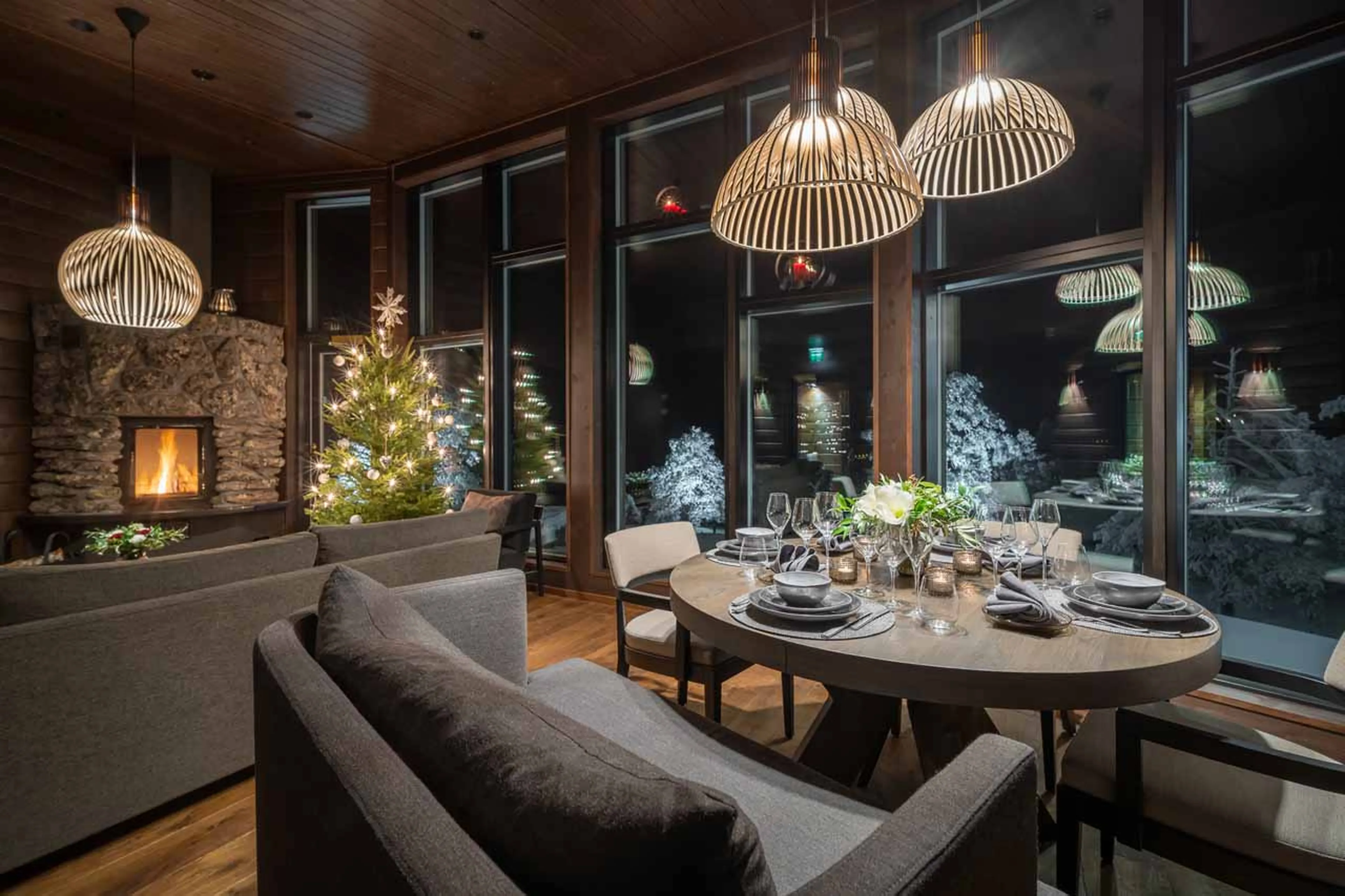 Dining table at Octola Villa in Arctic Finland