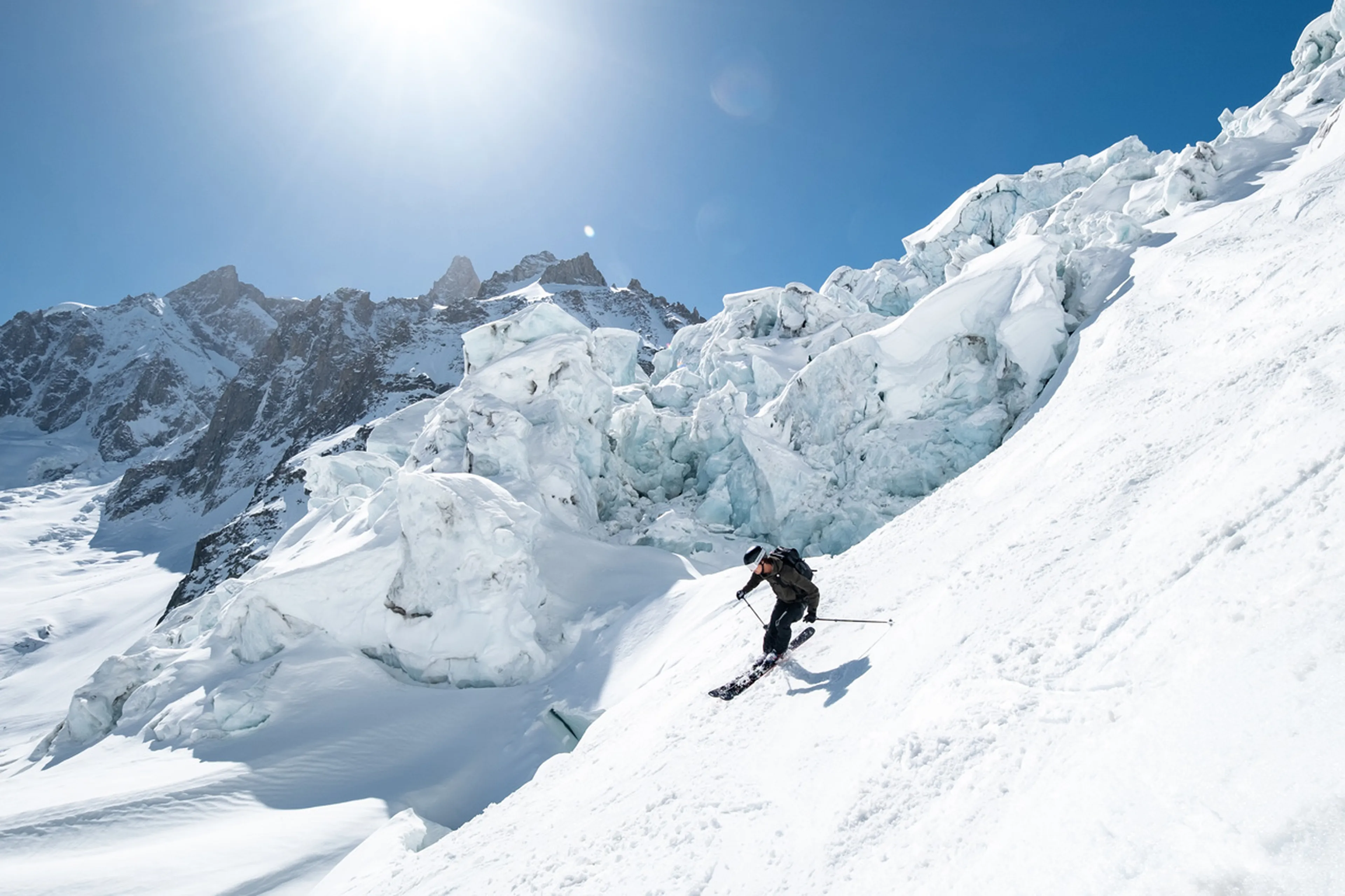 Off-piste skiing in Chamonix ski resort