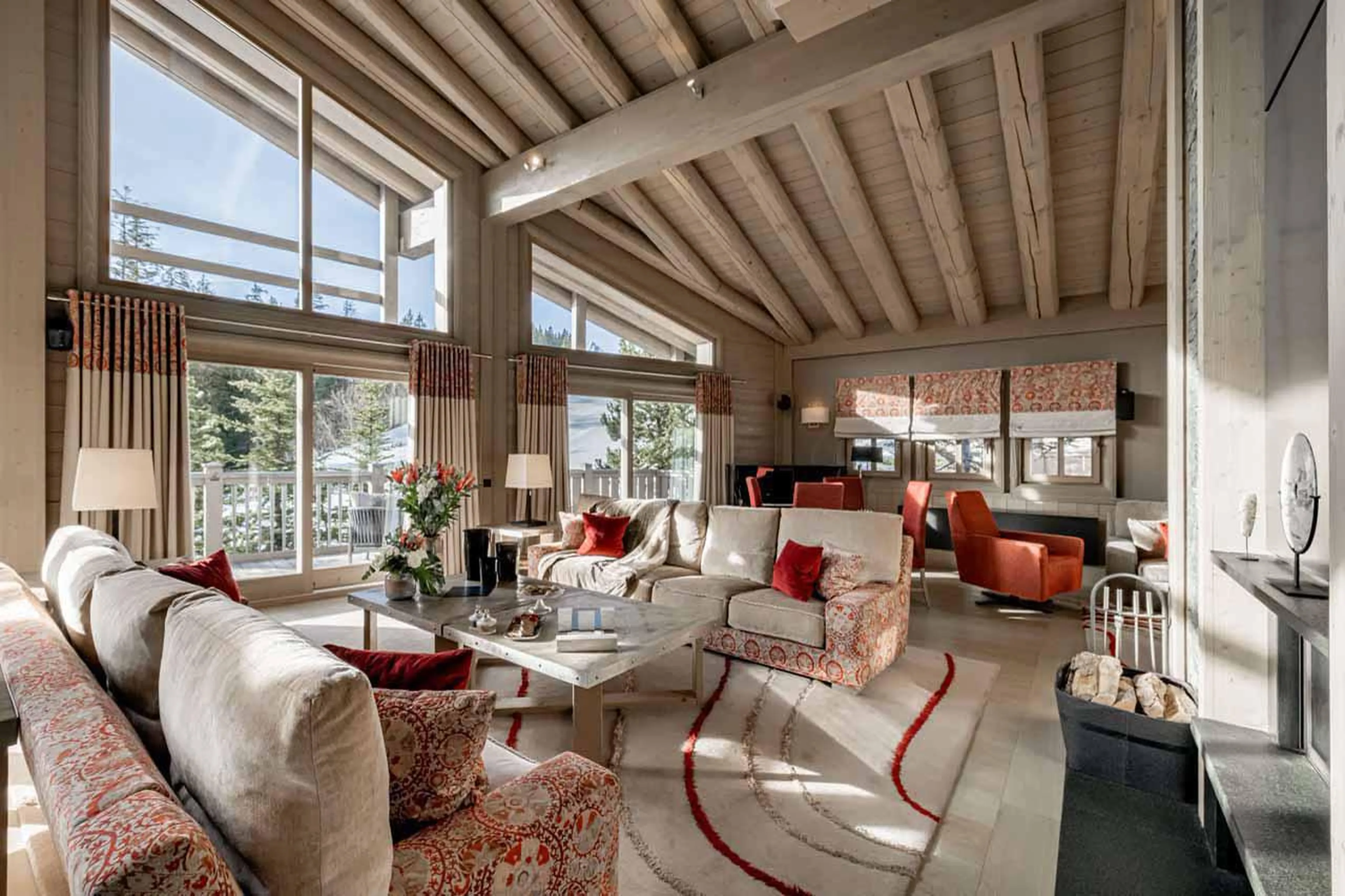Living area at Chalet Karakoram in Courchevel 1850