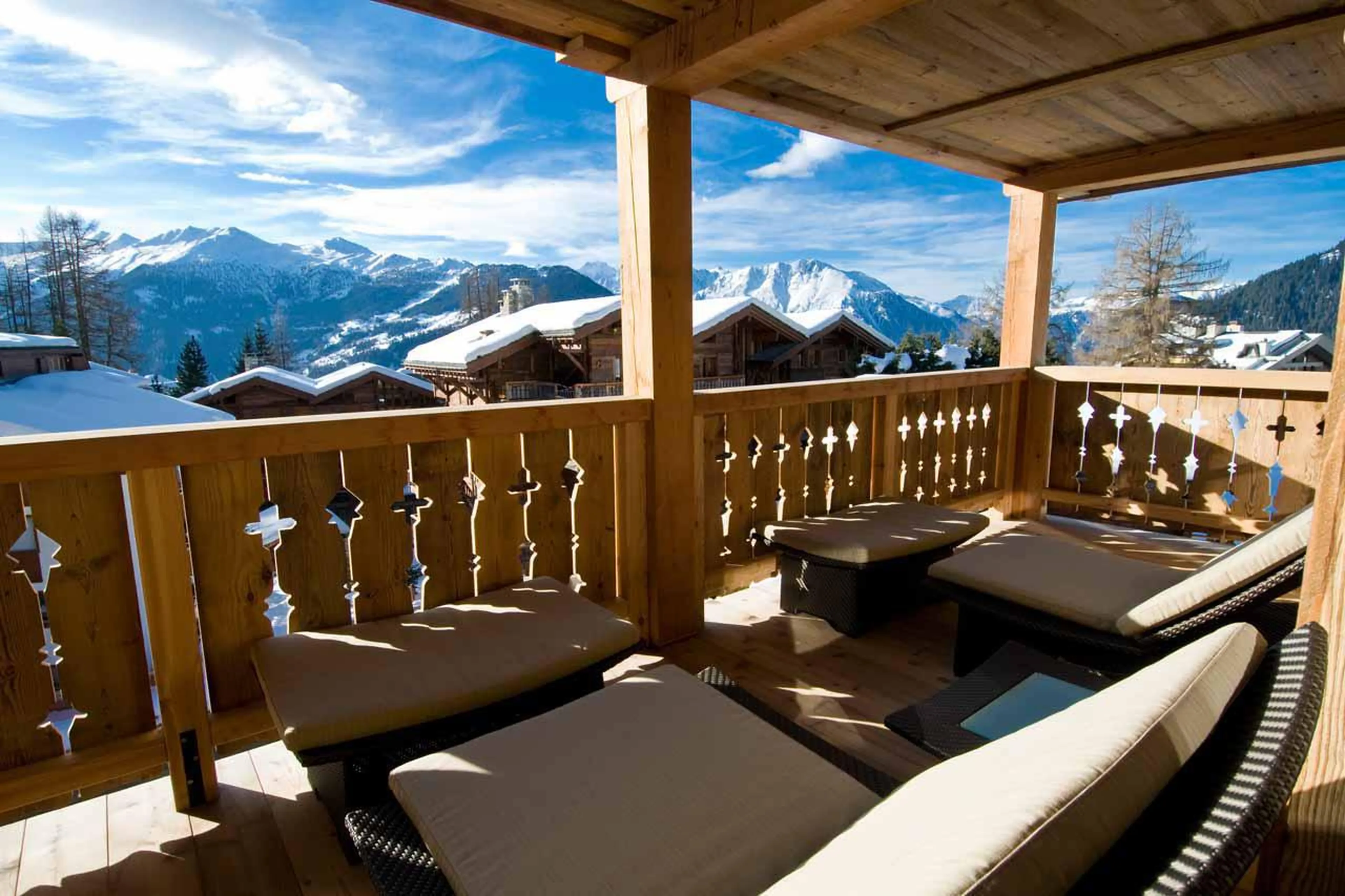 Balcony views at La Vallée Blanche in Verbier