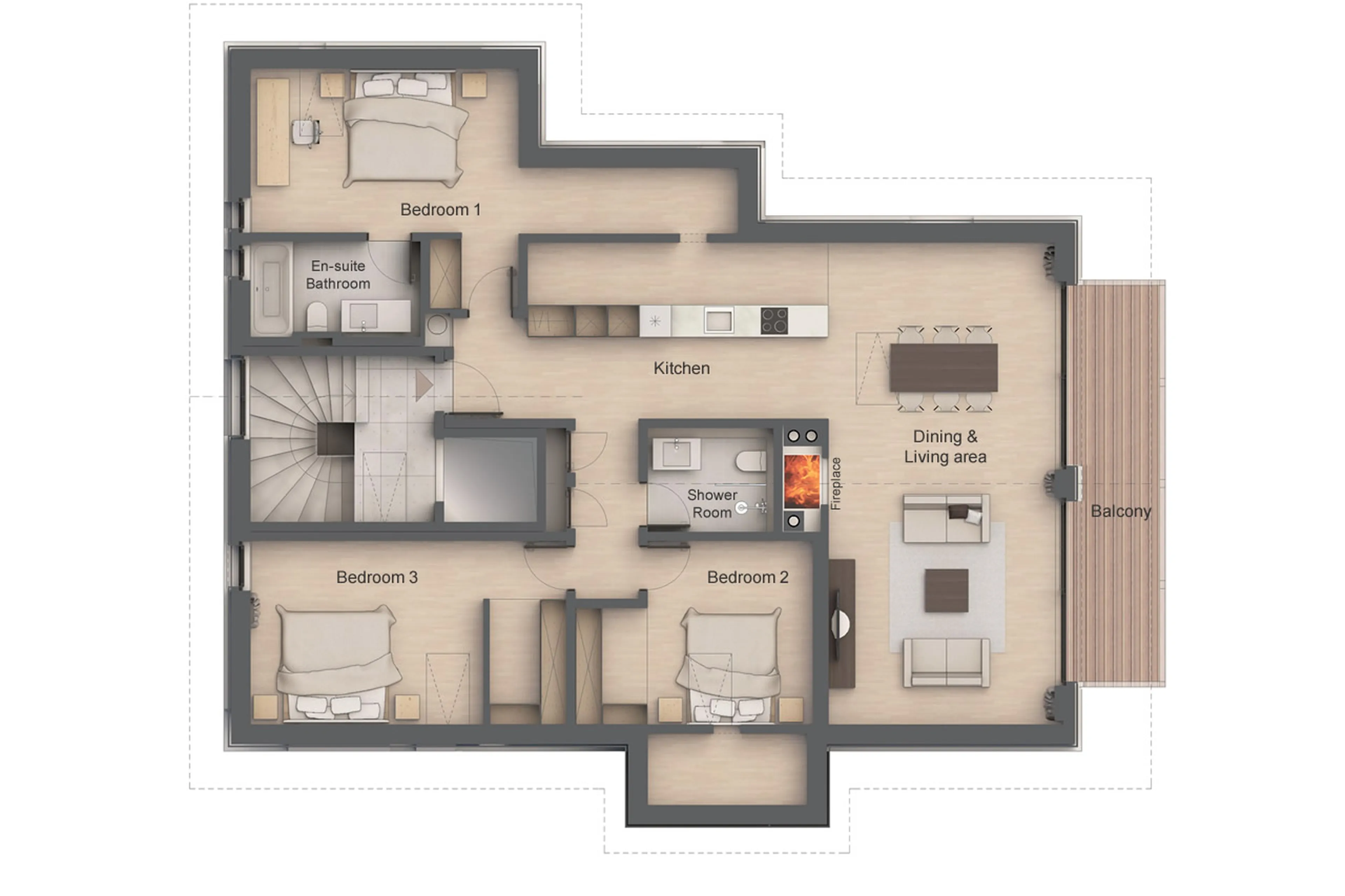 Floor plan of Penthouse Altesse in Zermatt
