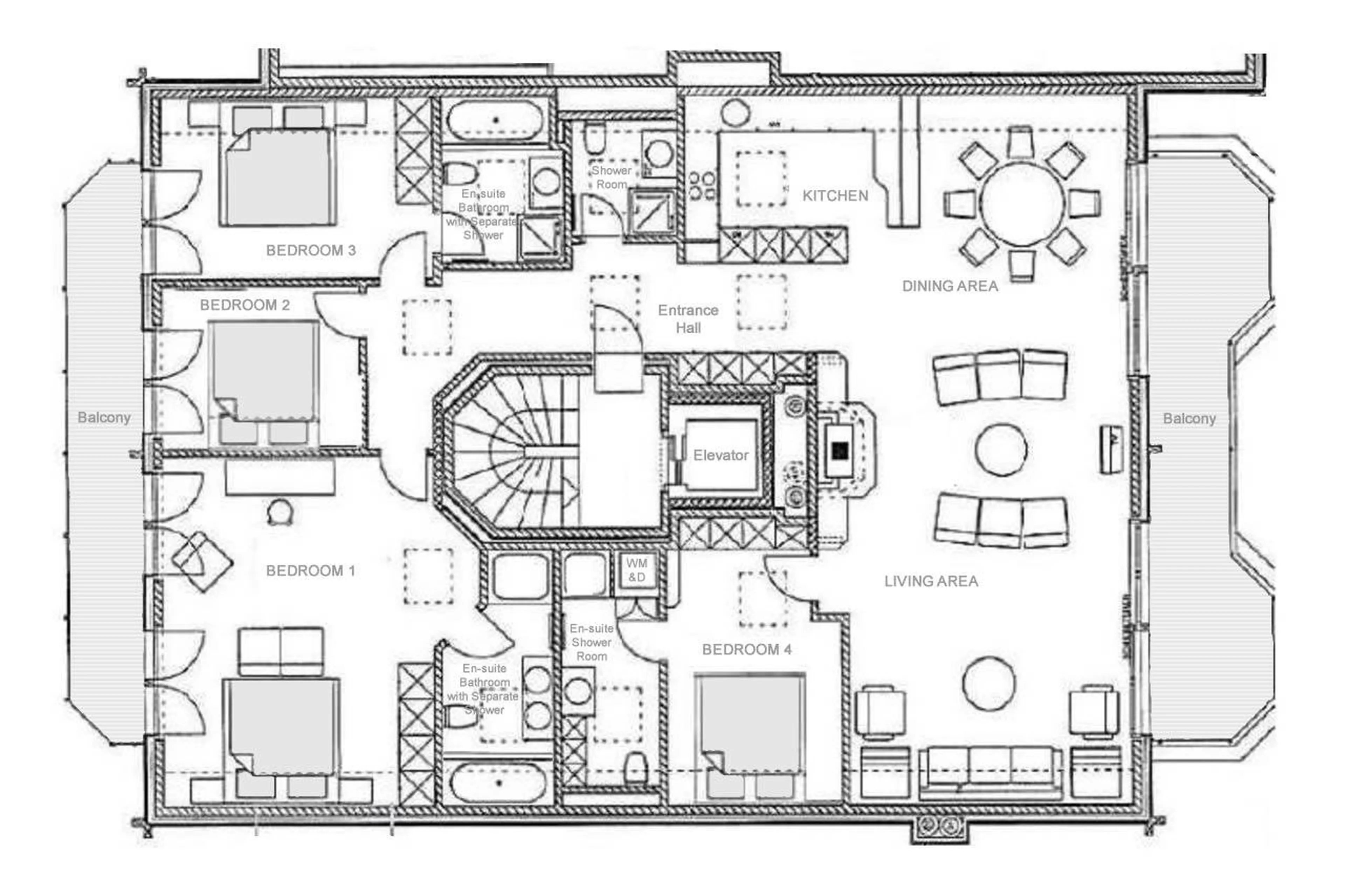 Floor plan of Penthouse Annyvonne in Zermatt