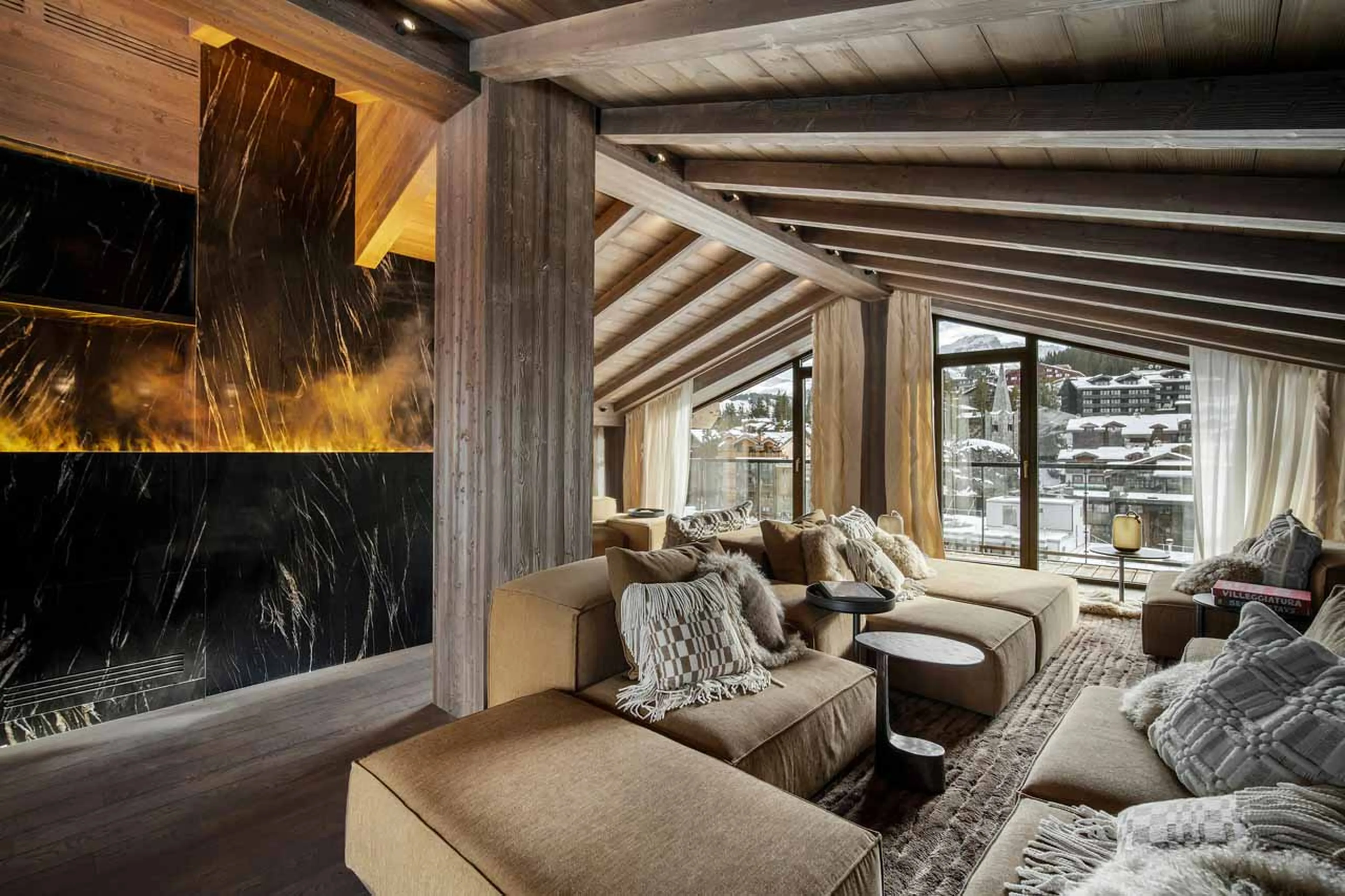 Living area in Atmosphere Penthouse, Courchevel 1850