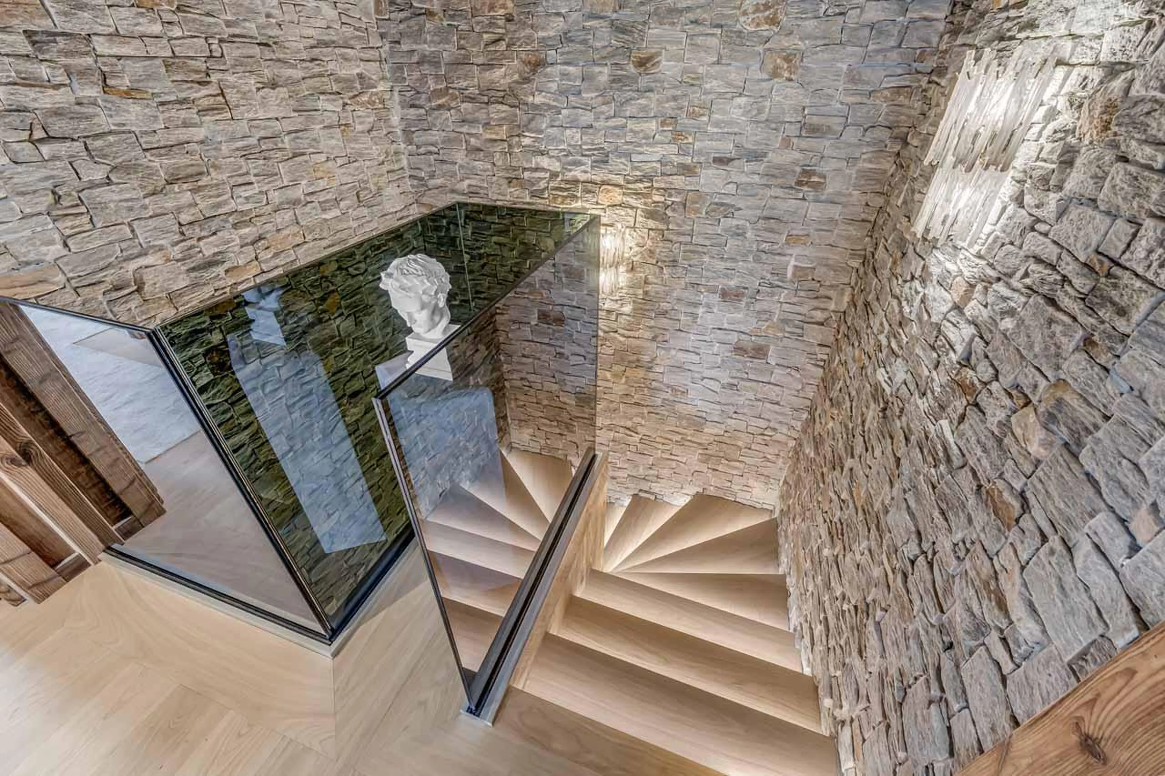 Stairwell at Penthouse B in Courchevel 1850