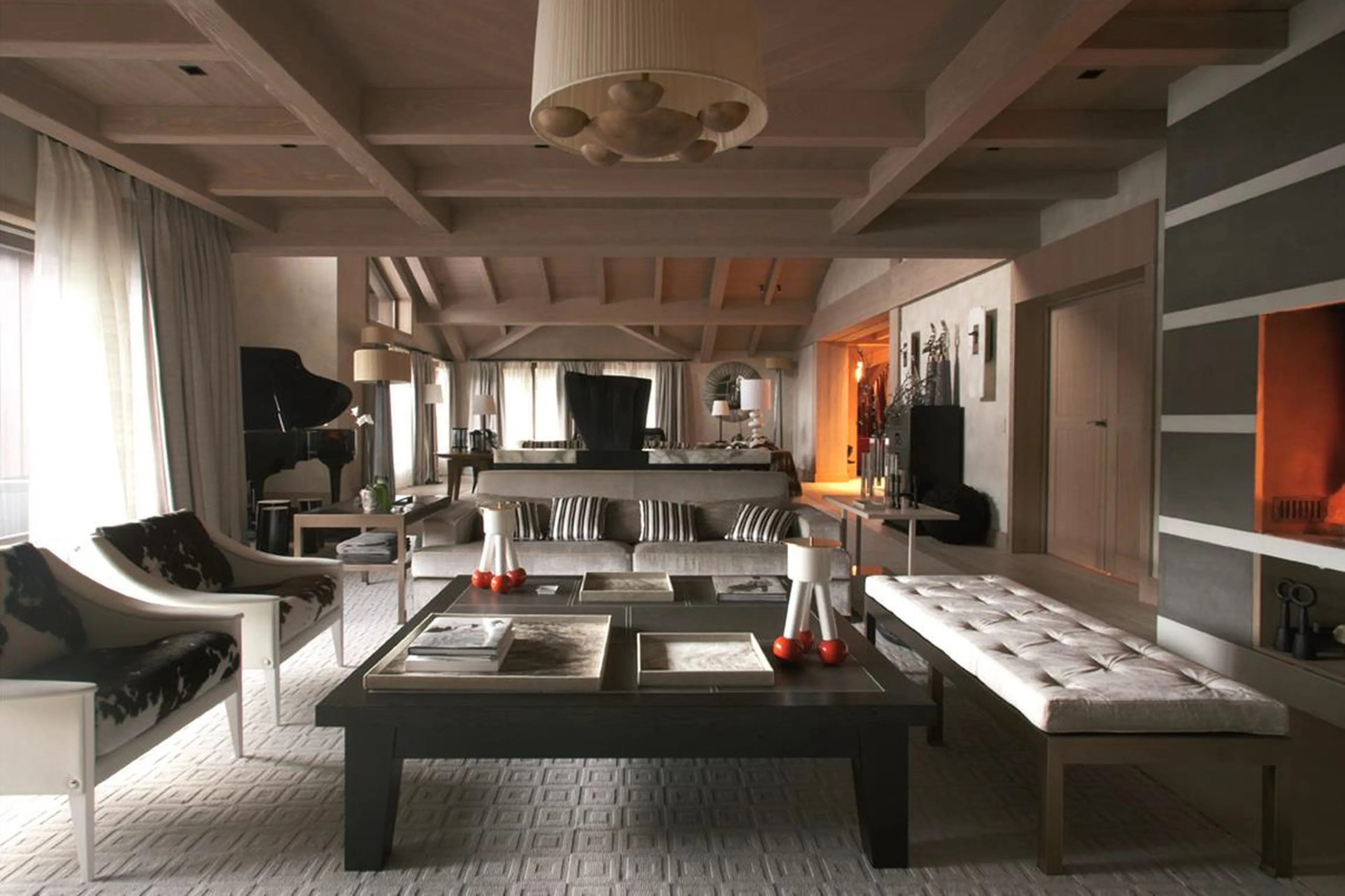 One of the three reception rooms in Penthouse Cheval Blanc in Courchevel 1850
