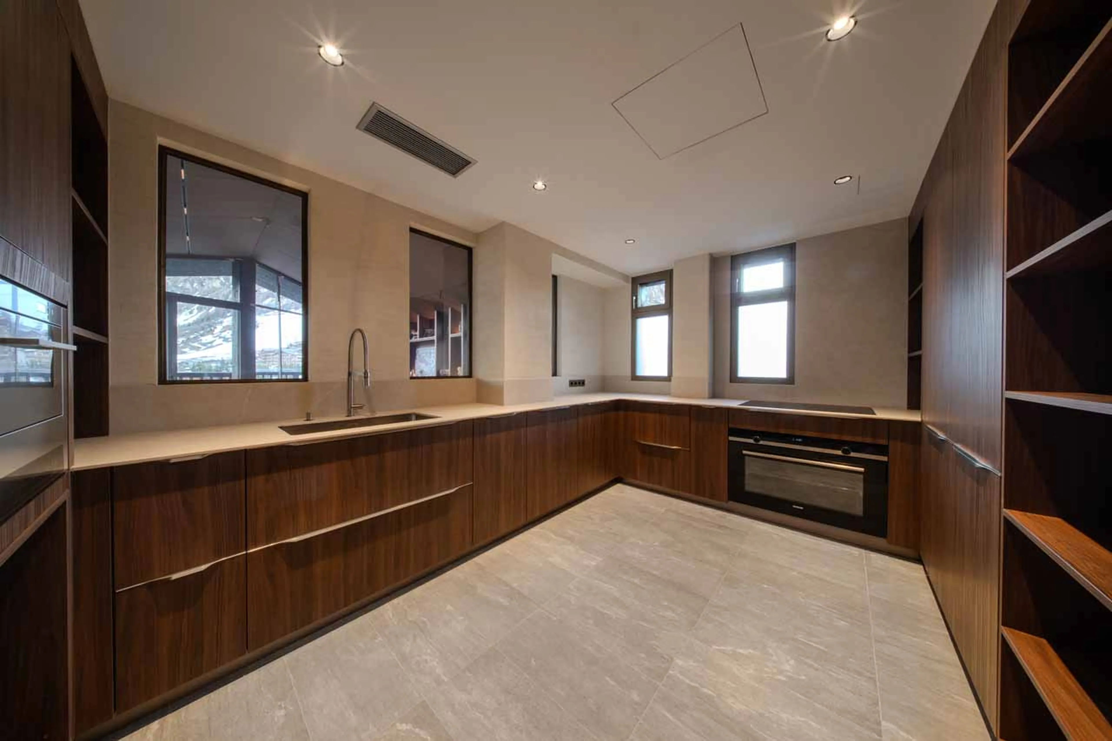 Back kitchen at Penthouse Cristal in Val d'Isere