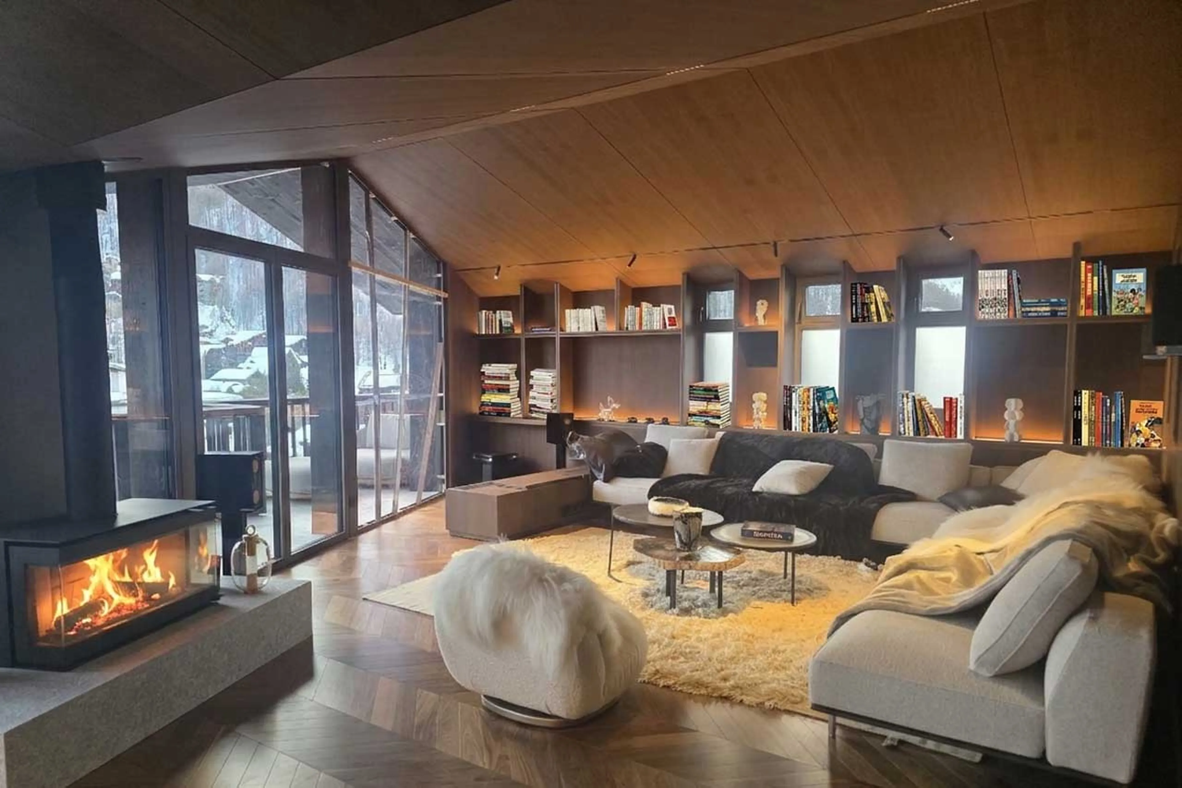 Living area at Penthouse Cristal in Val d'Isere