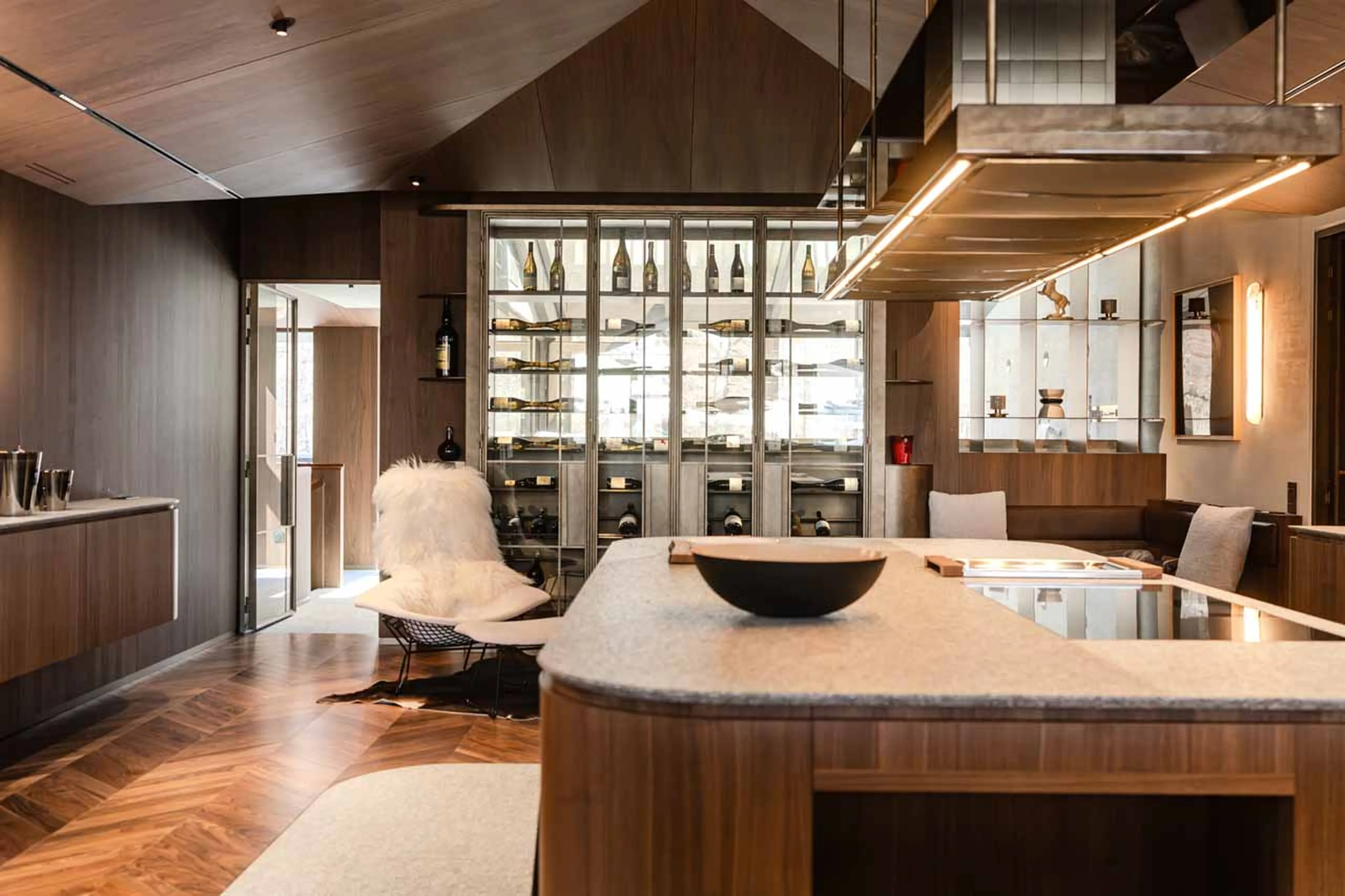 Kitchen island at Penthouse Cristal in Val d'Isere