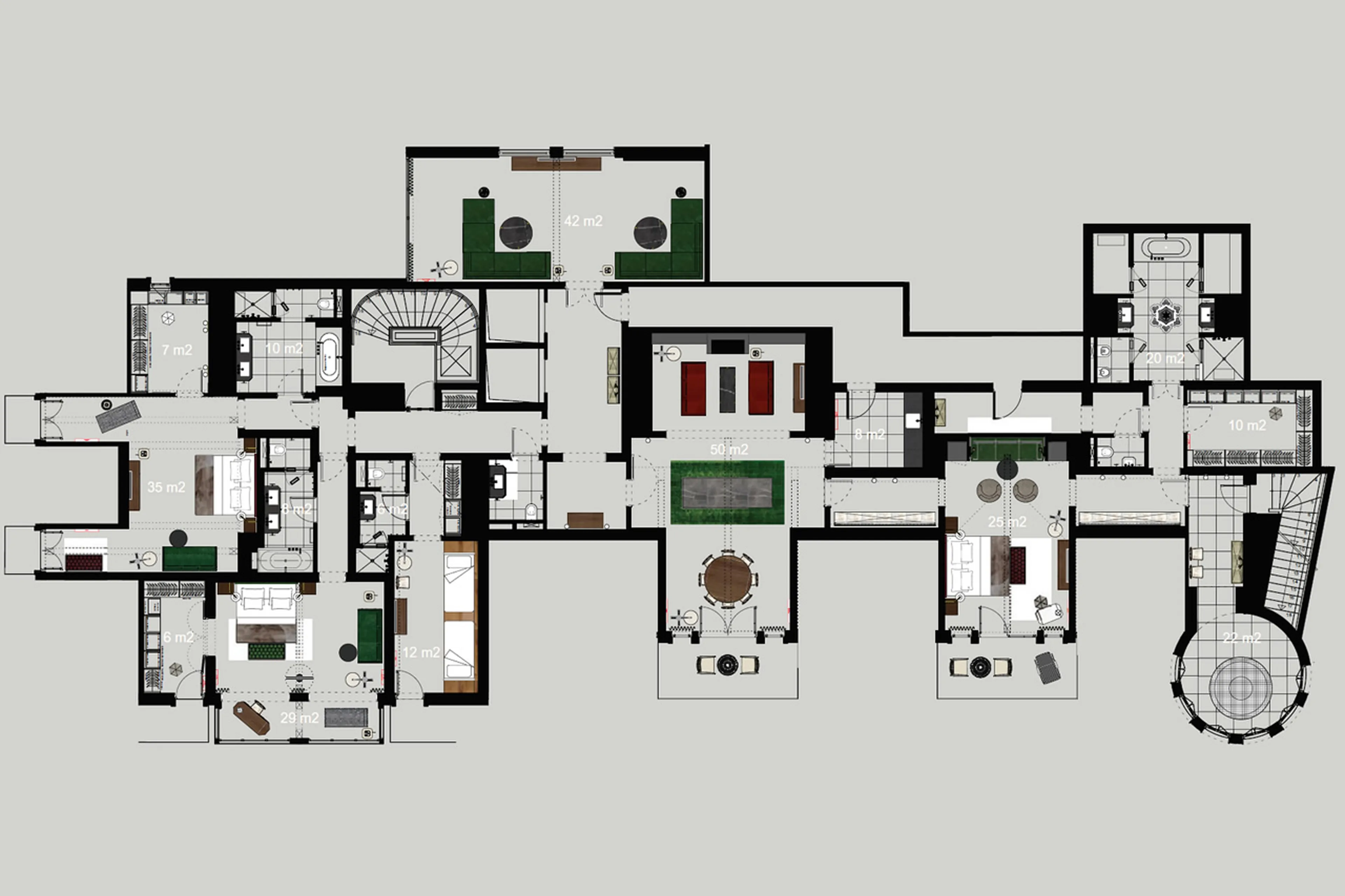 Floor plan for Penthouse de L’Apogée in Courchevel 1850