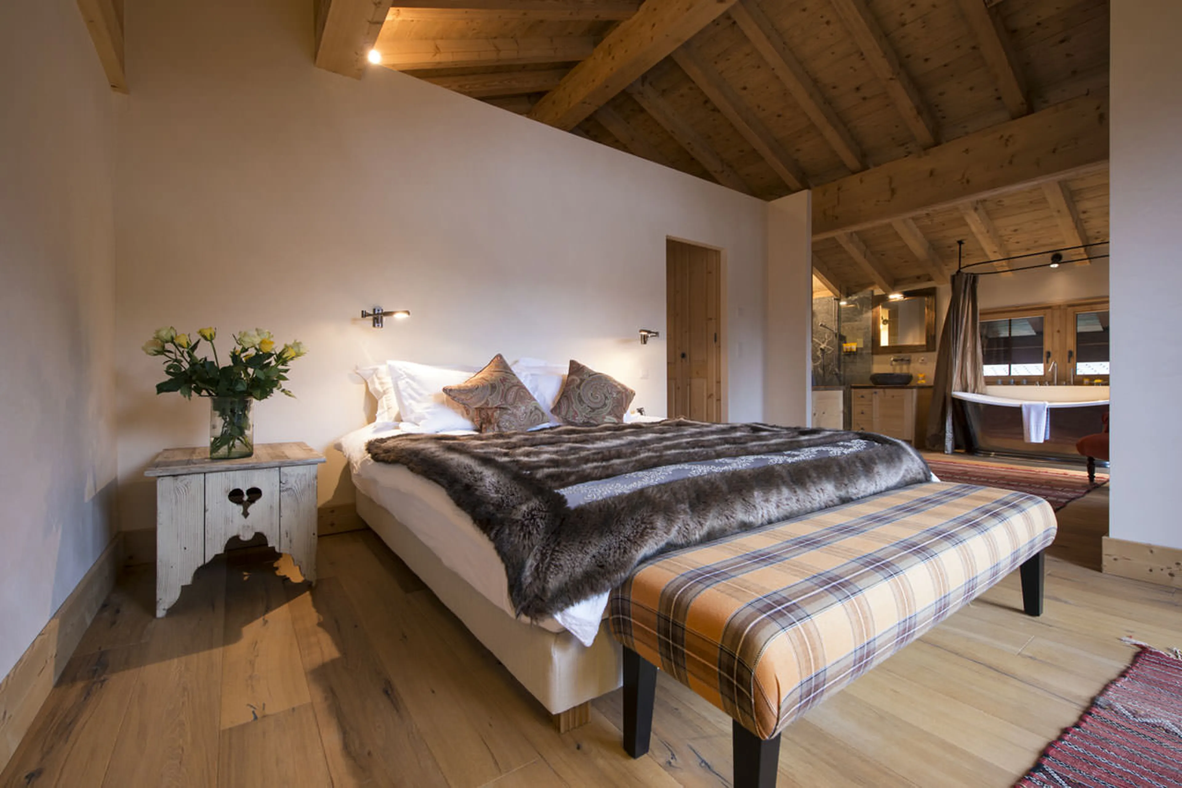 Bedroom one at Penthouse Deux Riviers in Verbier