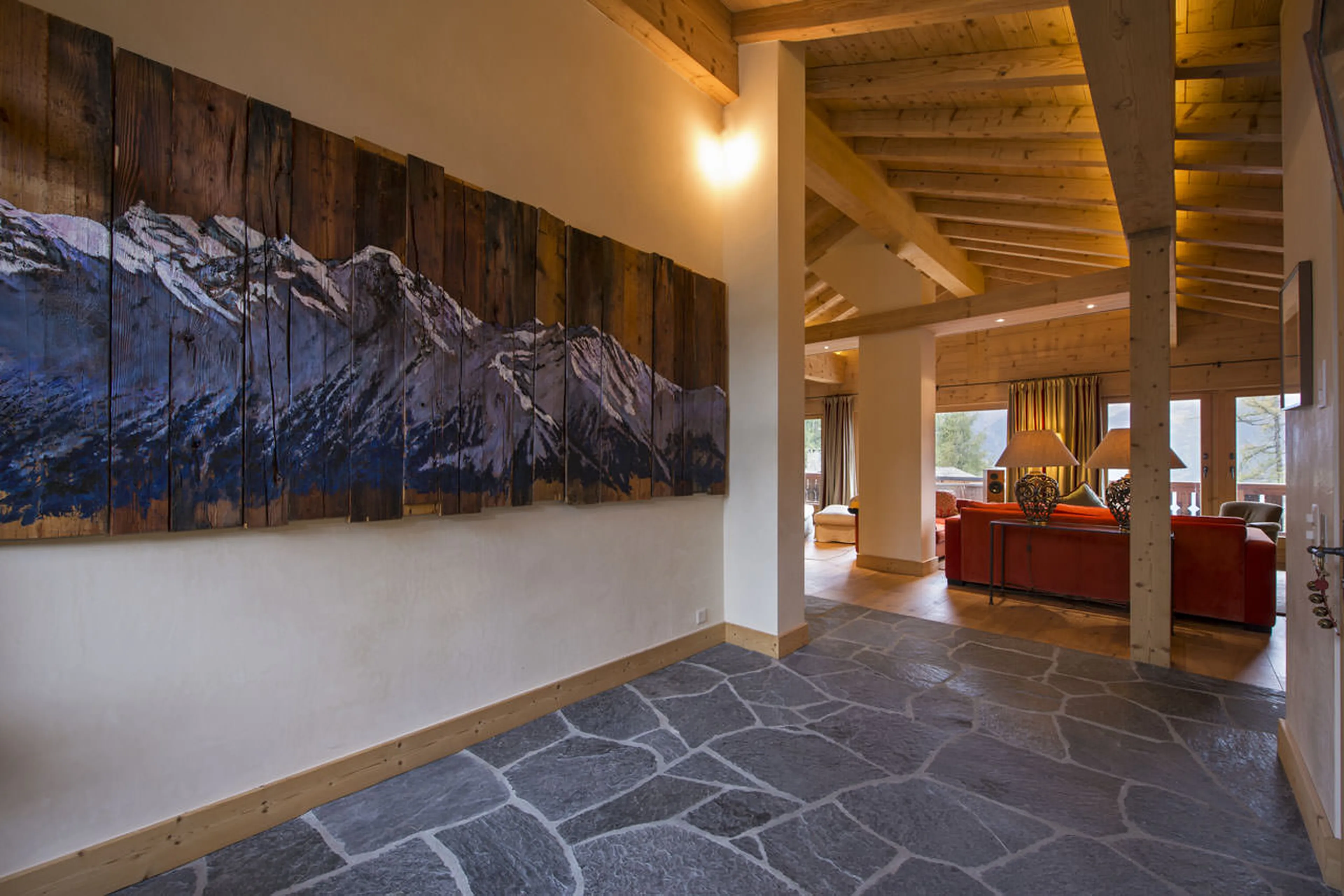 Entrance to living area at Penthouse Deux Riviers in Verbier