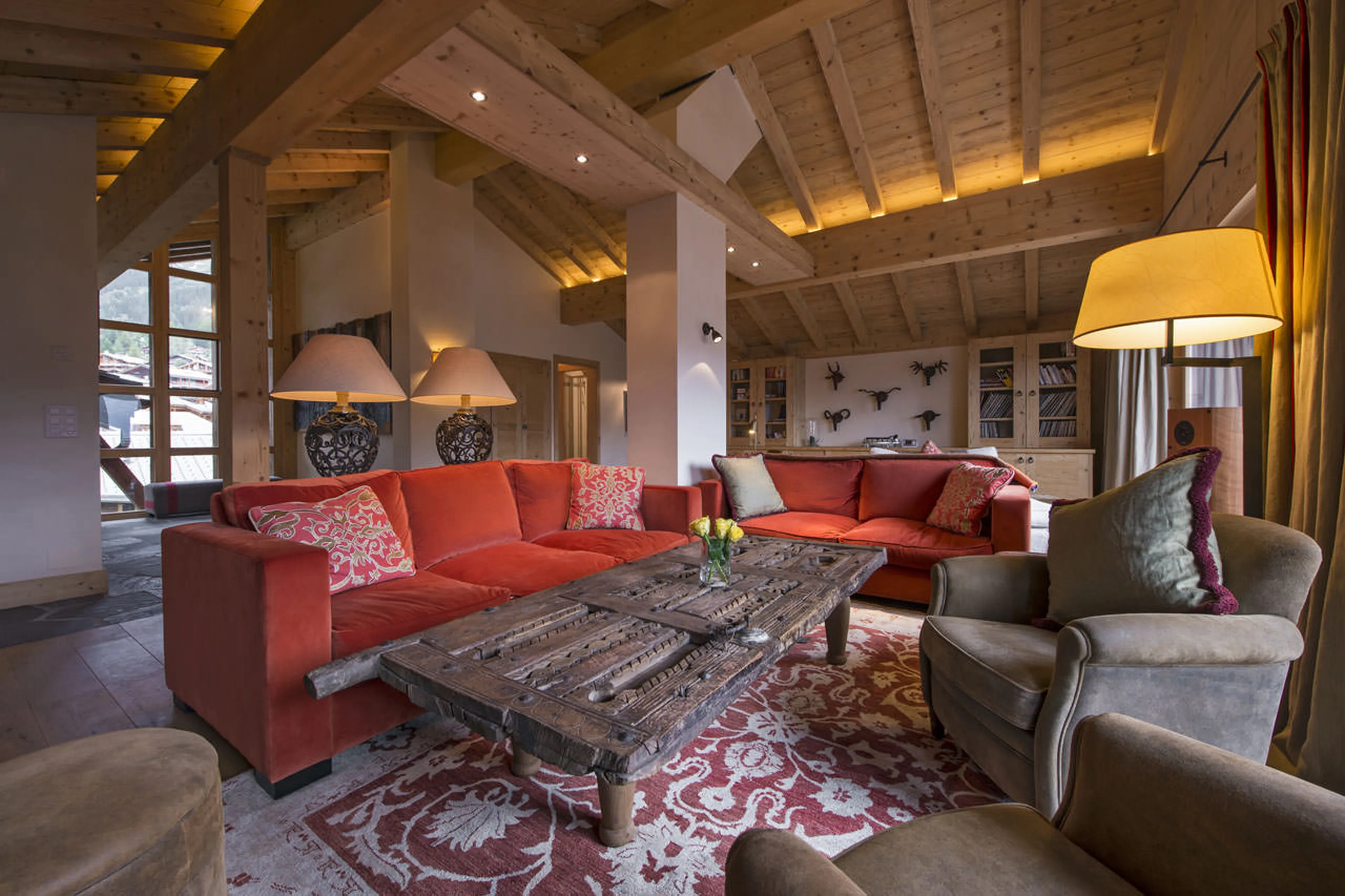 Sofas and armchairs in Penthouse Deux Riviers in Verbier