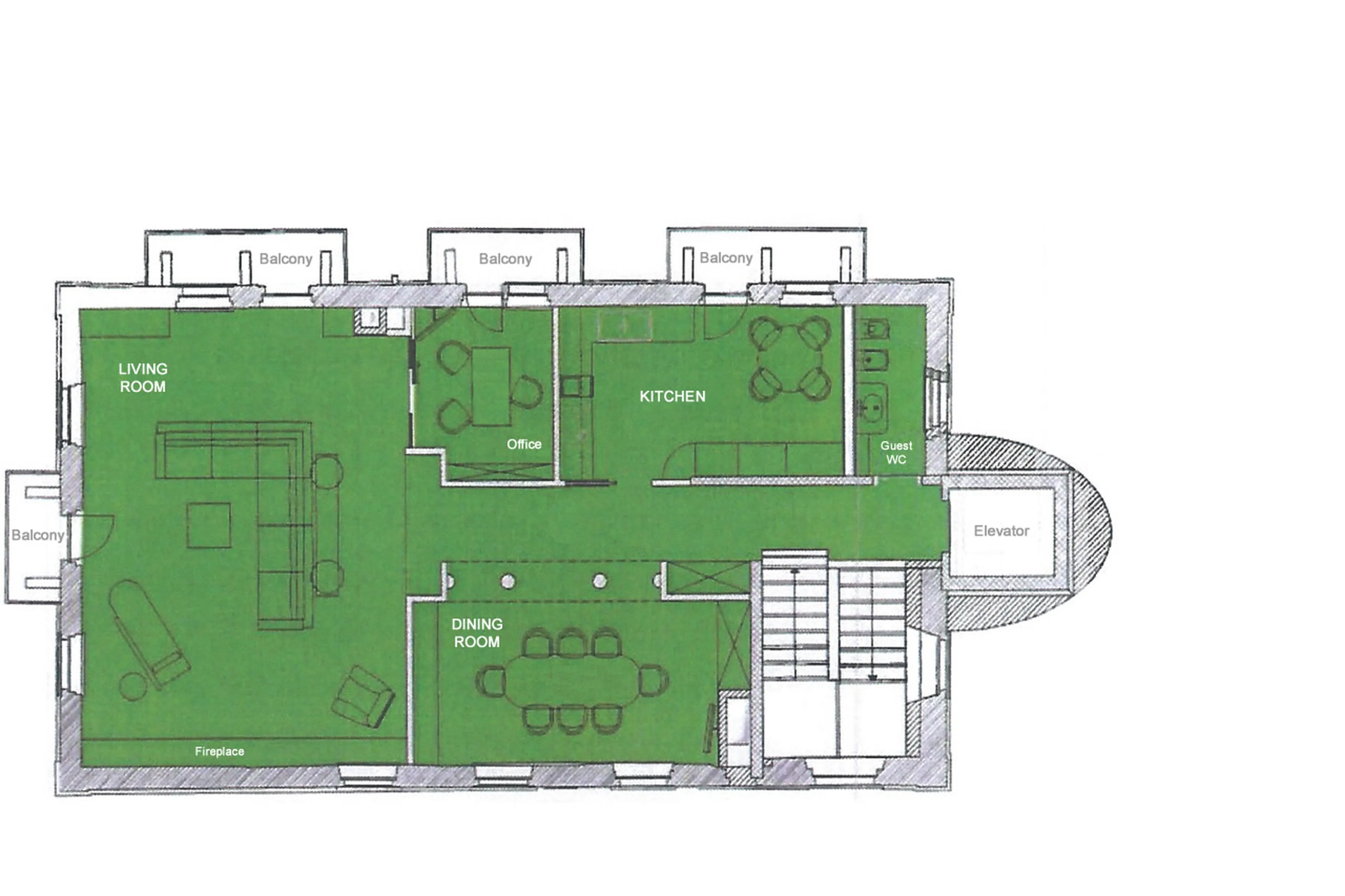 Level 4 floor plan at Penthouse Erica in St Moritz