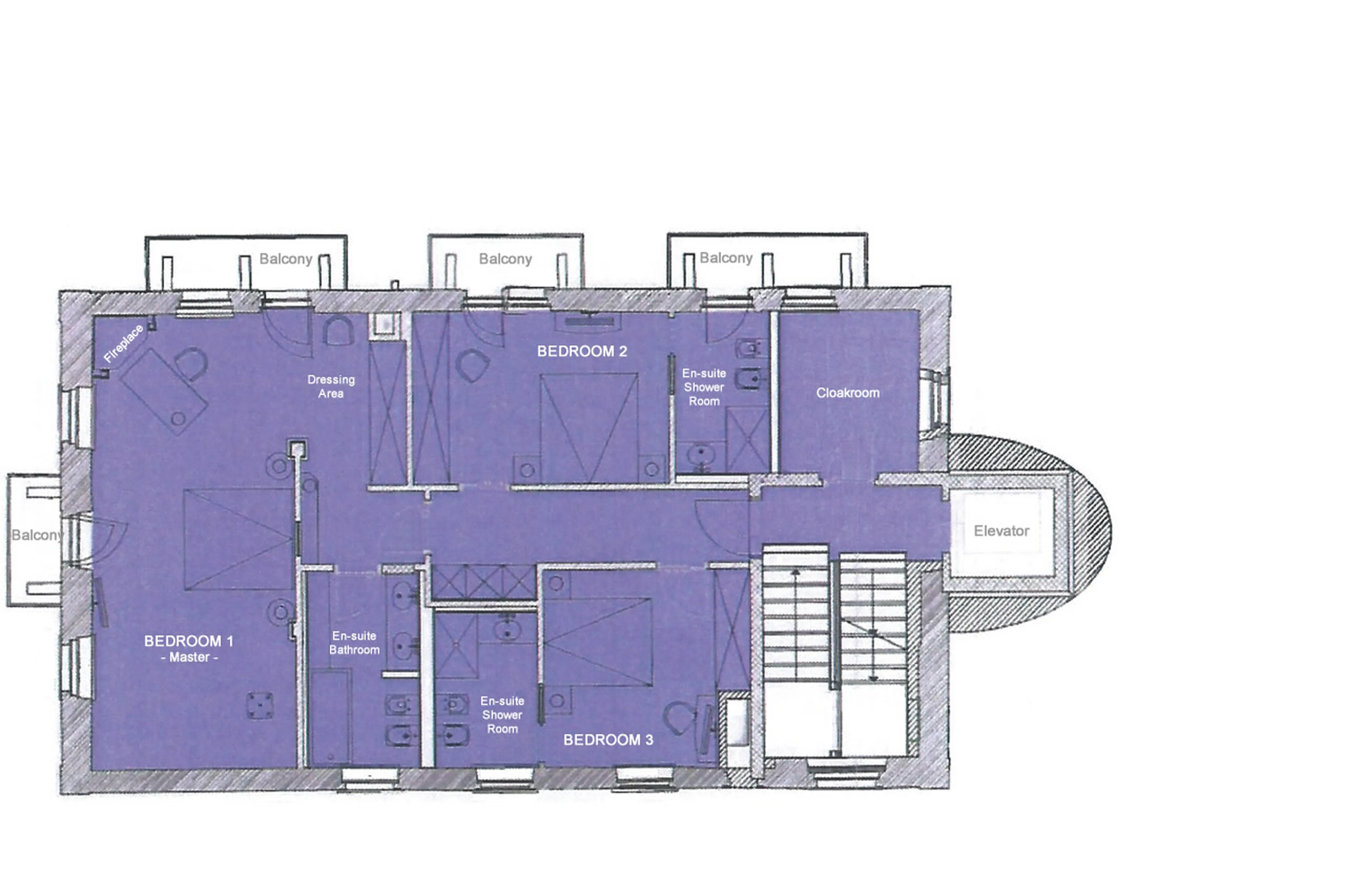 Level 3 floor plan at Penthouse Erica in St Moritz