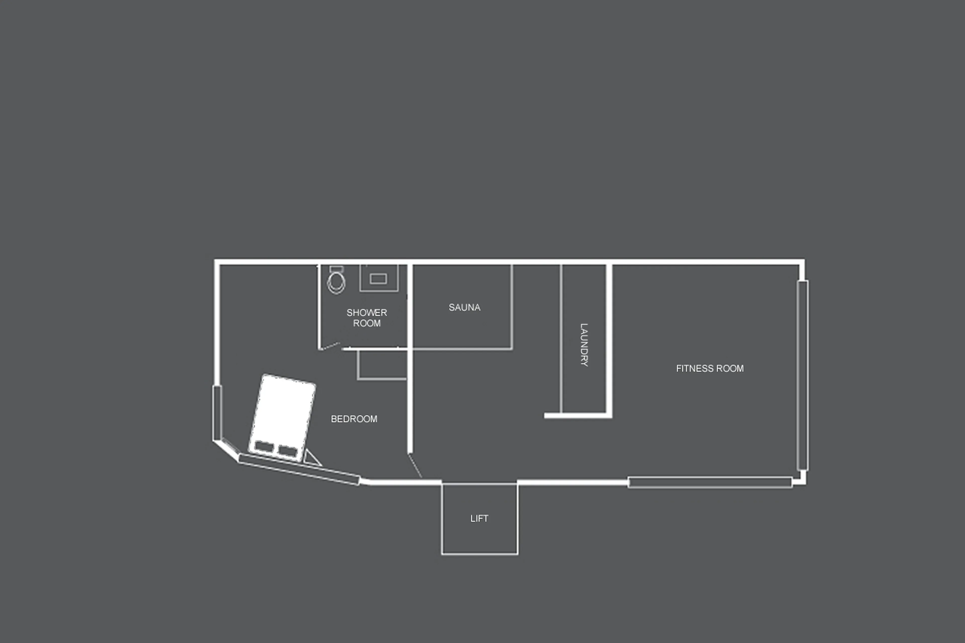 Level 0 floor plan of Heinz Julen Penthouse in Zermatt
