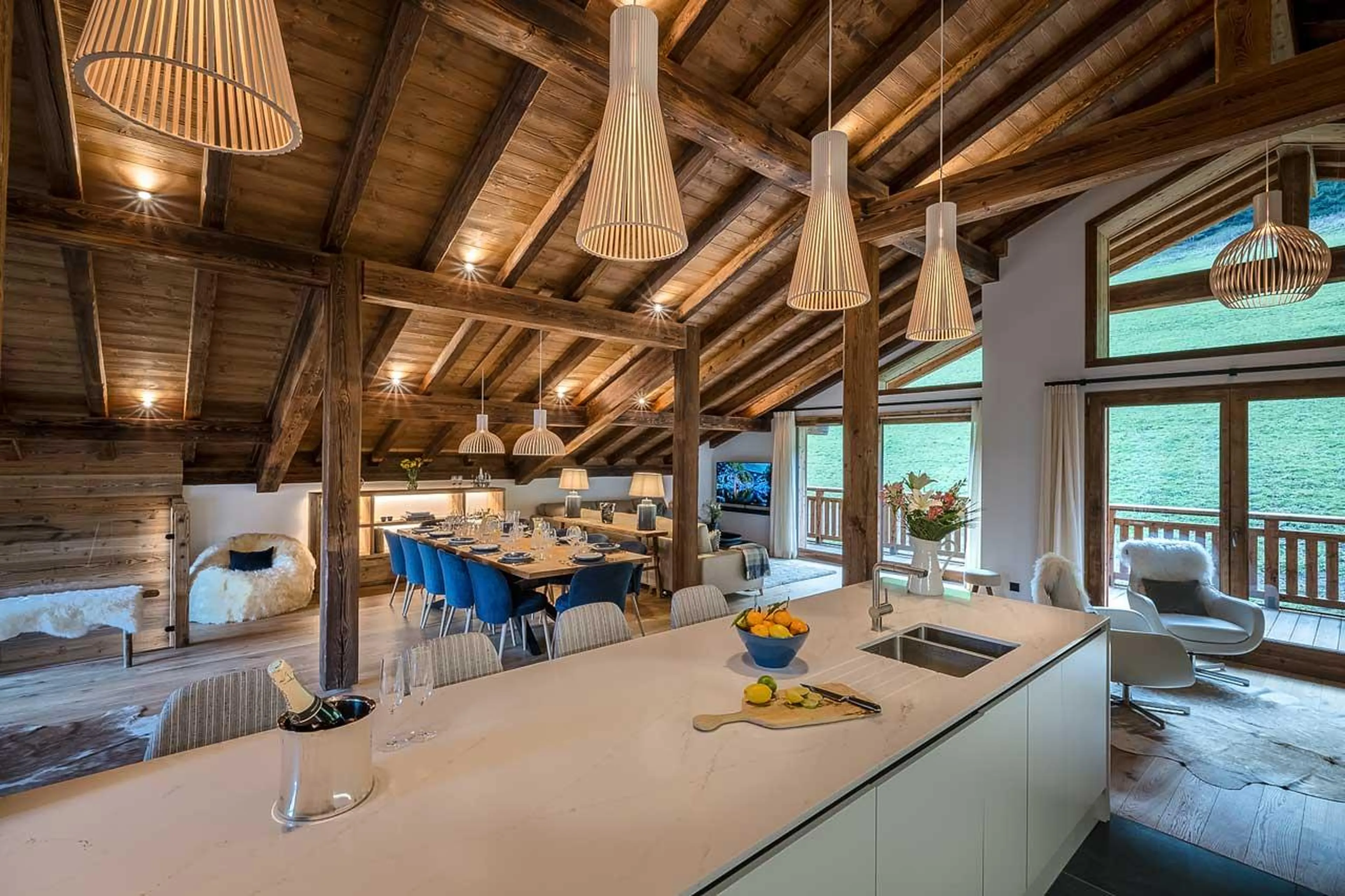 Kitchen island in Penthouse Joy, Morzine