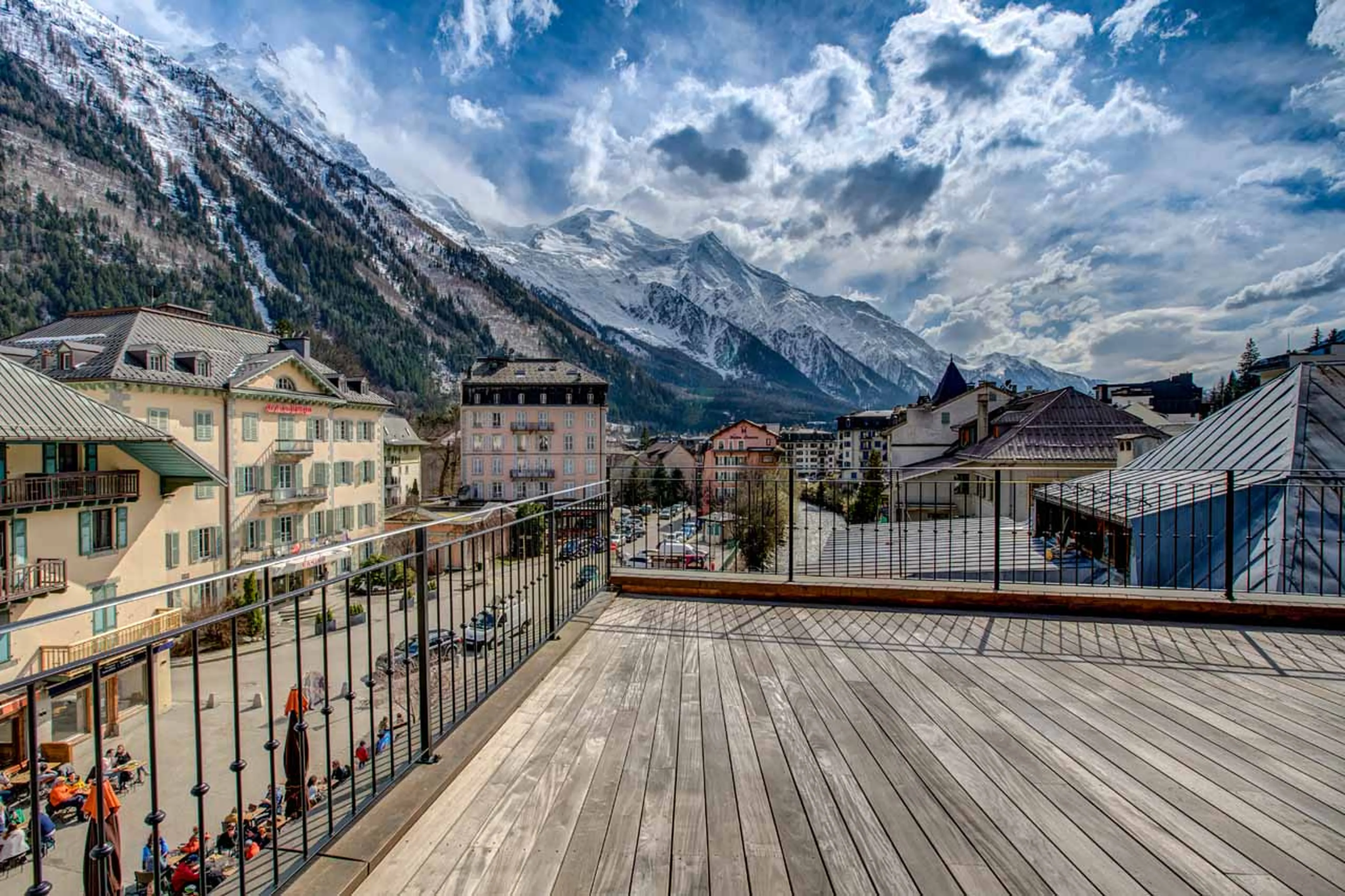 Views from terrace at Penthouse Le Lustre in Chamonix