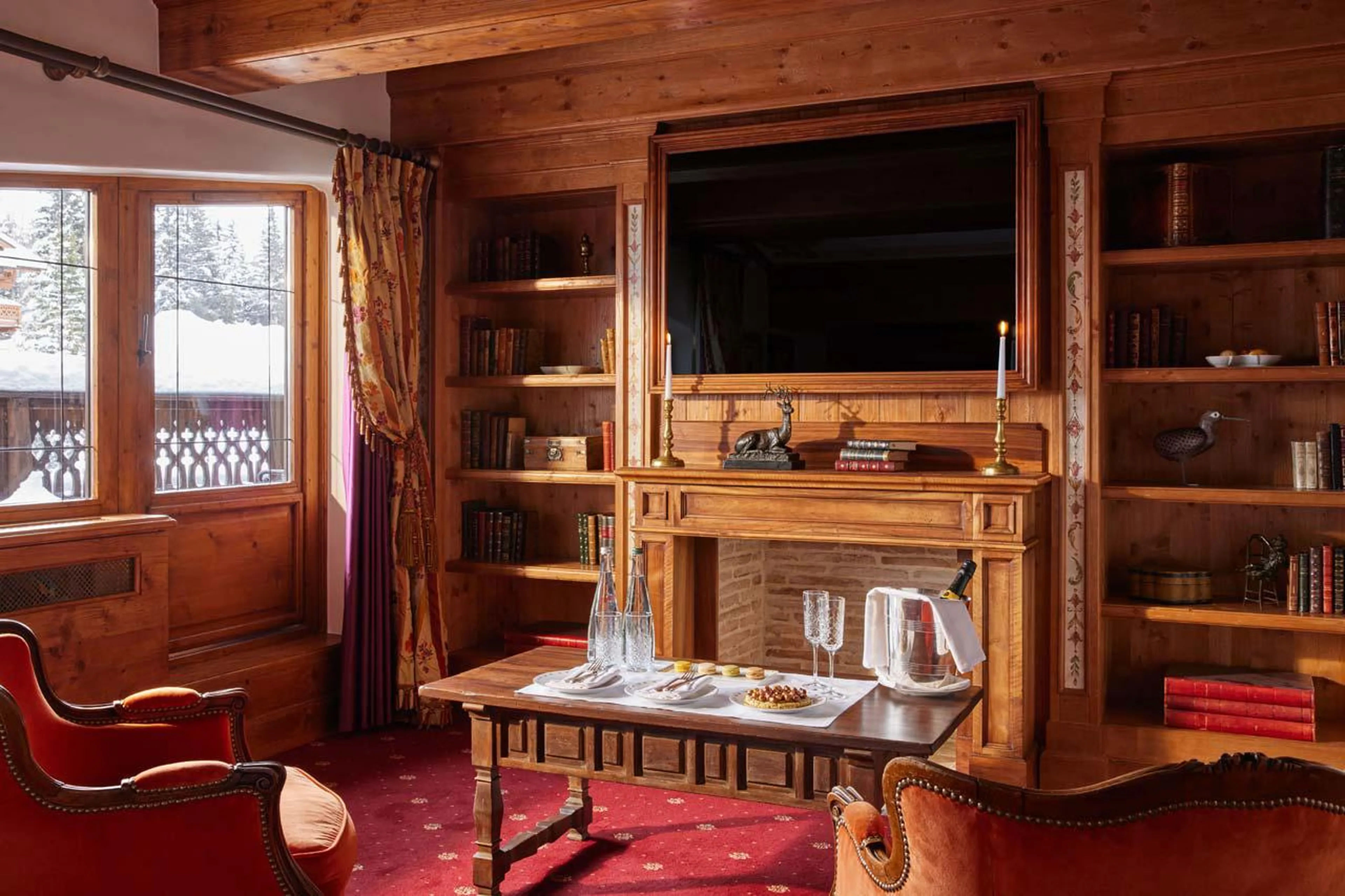 Seating area in bedroom two of Penthouse Les Airelles in Courchevel 1850