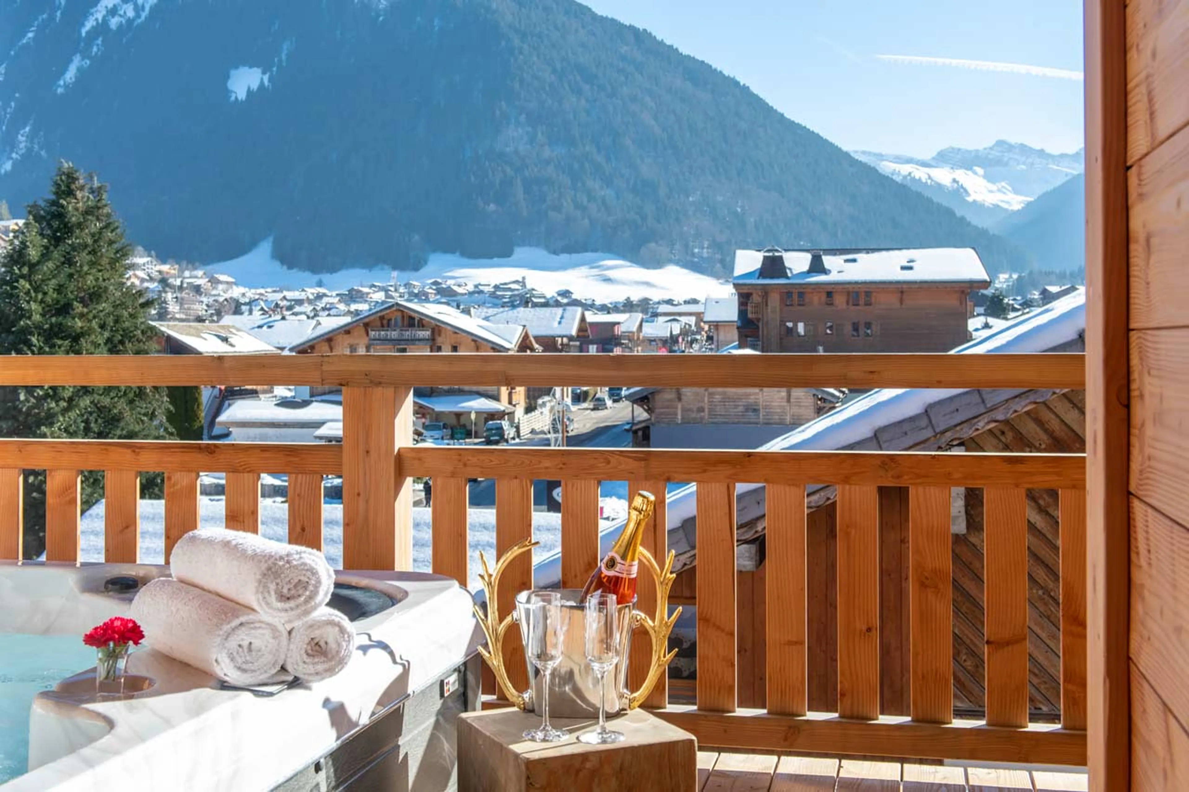 View from hot tub of Penthouse Mathilde in Morzine