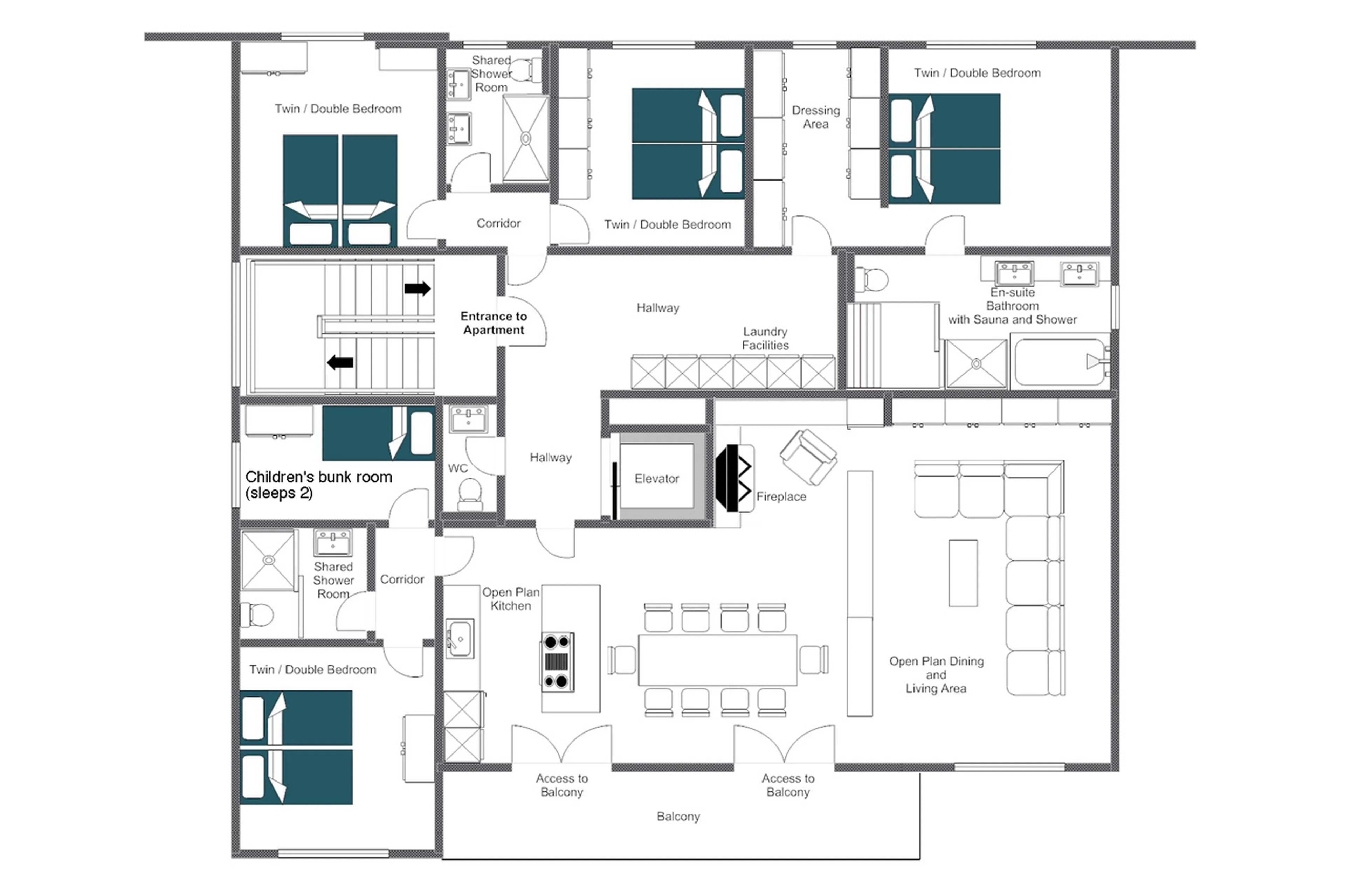 Floor plan of Nidus Penthouse in Lech