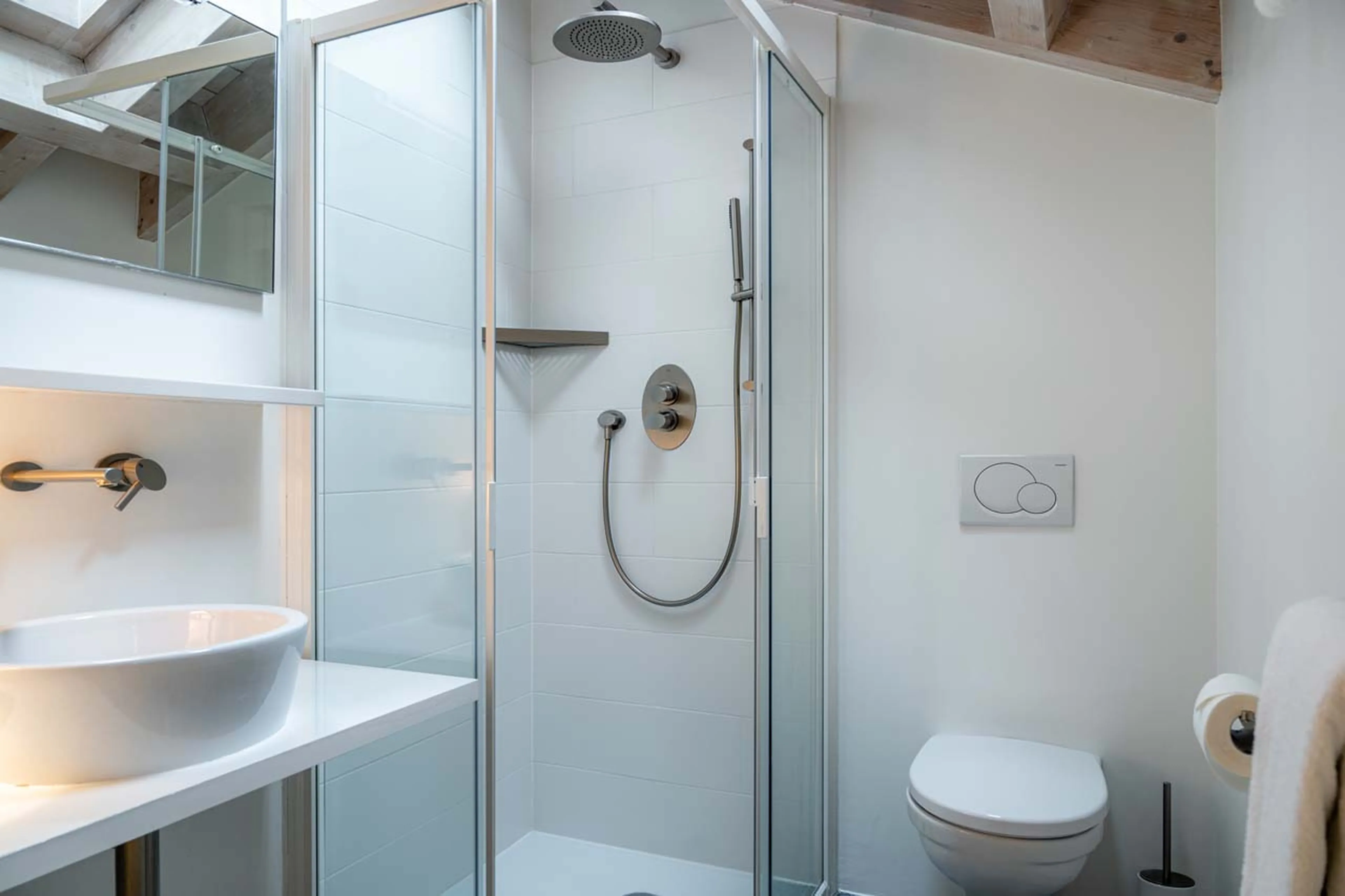 En-suite shower room at Parrot Penthouse in Zermatt