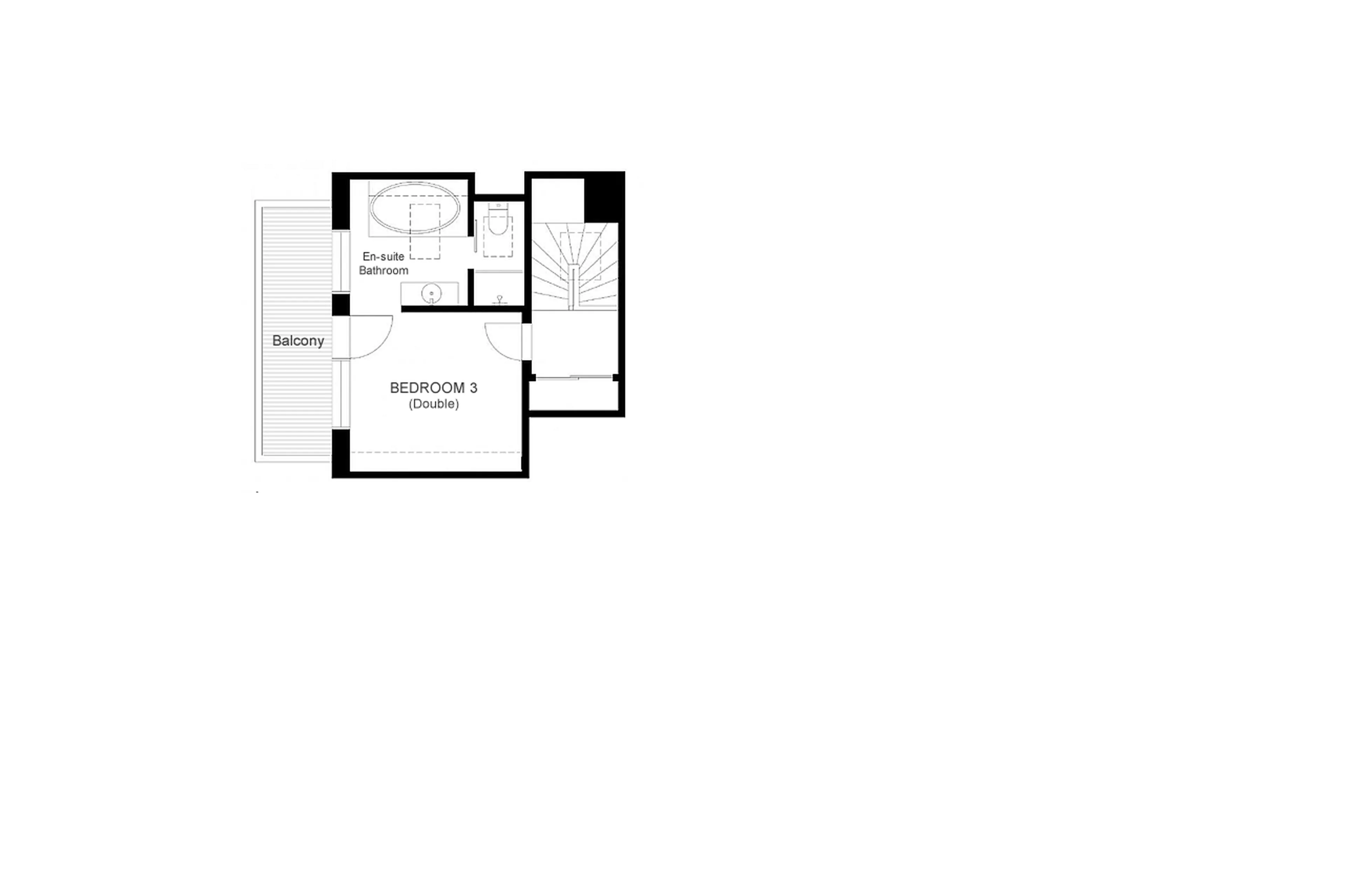 Top level floor plan of Penthouse Parrot in Zermatt
