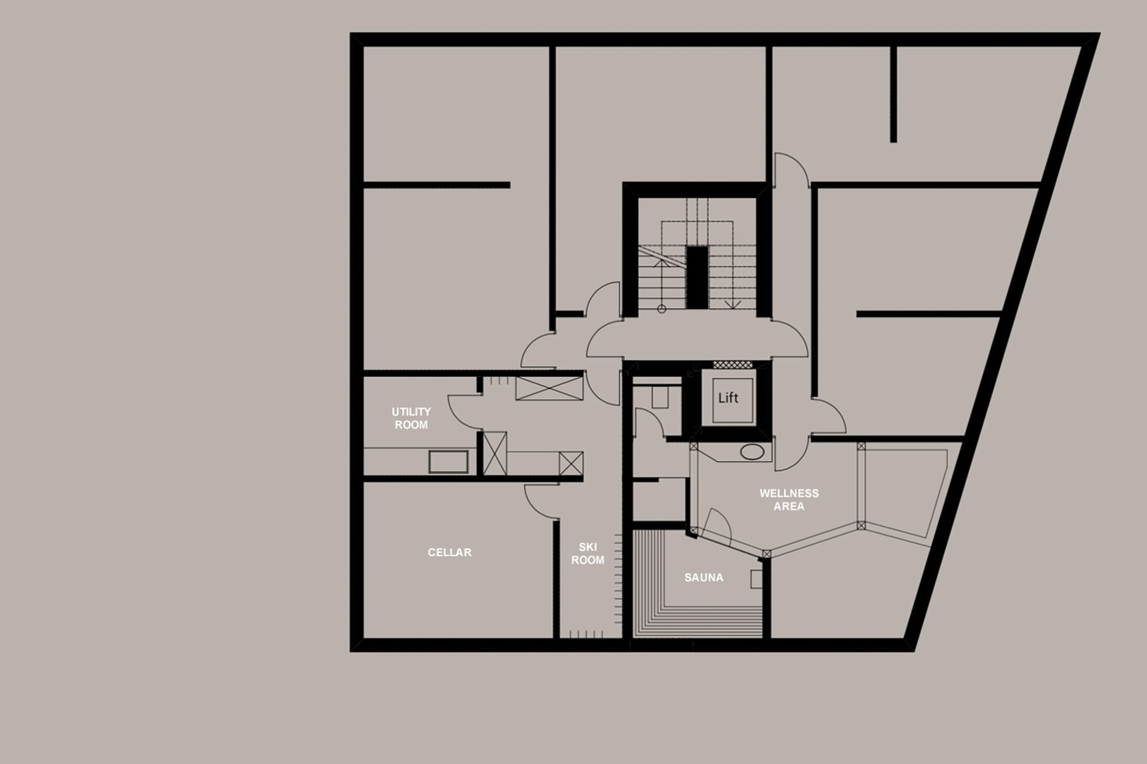 Level -1 floor plan of Penthouse Elbert Lodge in Davos