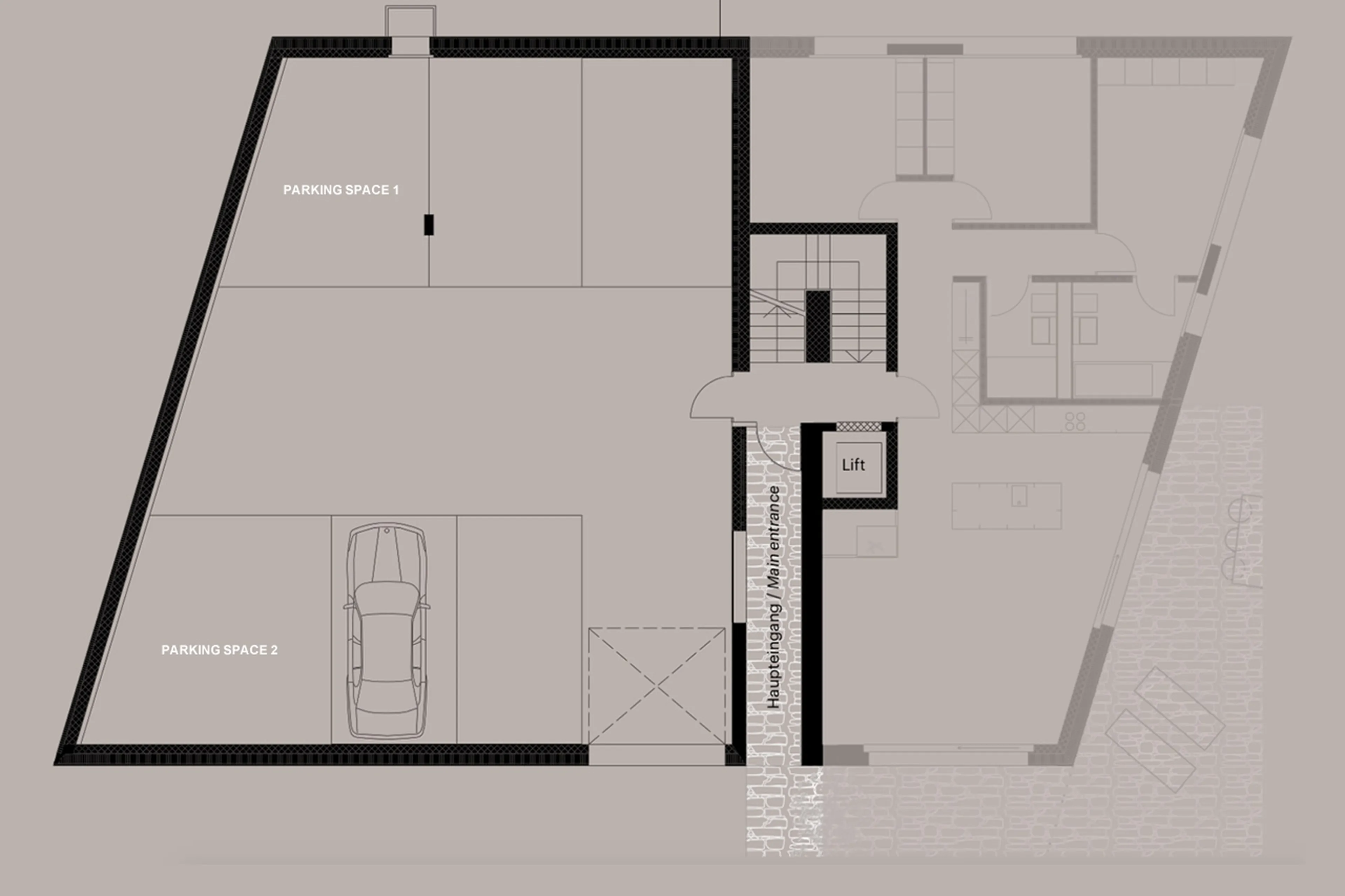 Level 0 floor plan of Penthouse Elbert Lodge in Davos